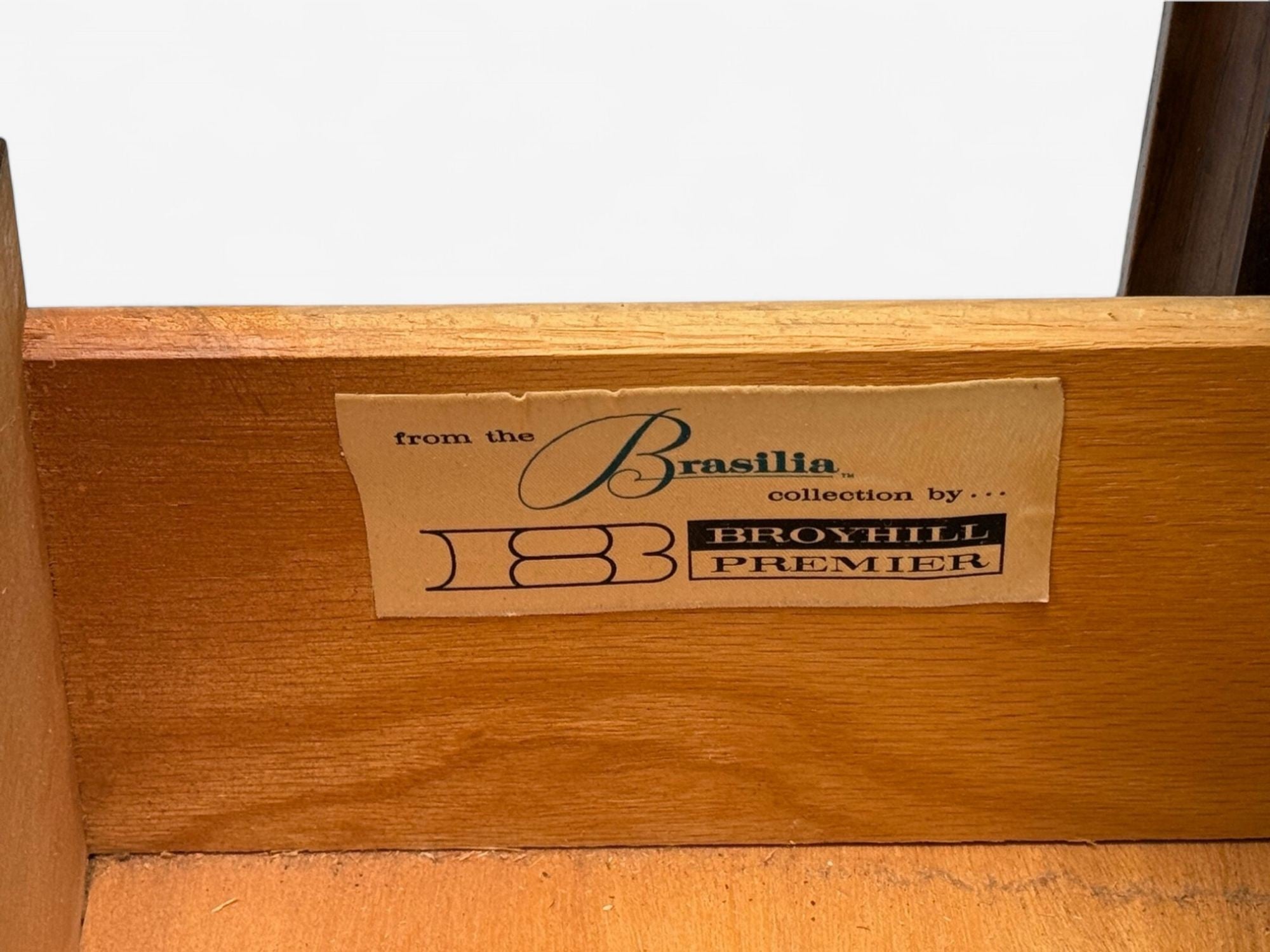 Broyhill Brasilia, Mid-Century Modern, Walnut, Brass, Highboy, USA, 1960s