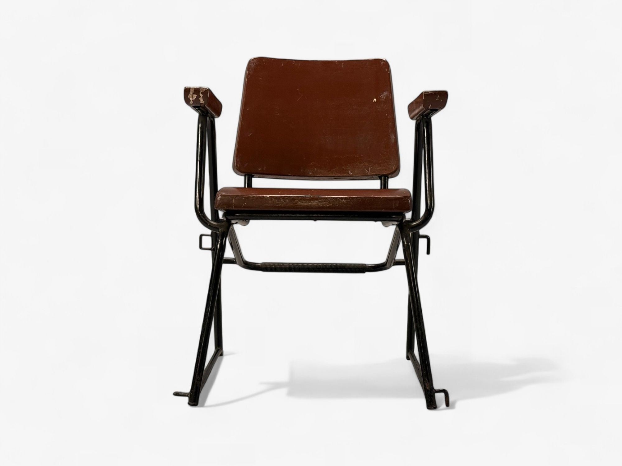 Studio BBPR, Lacquered Iron, Wood, Twelve Armchairs, Italy, 1960s