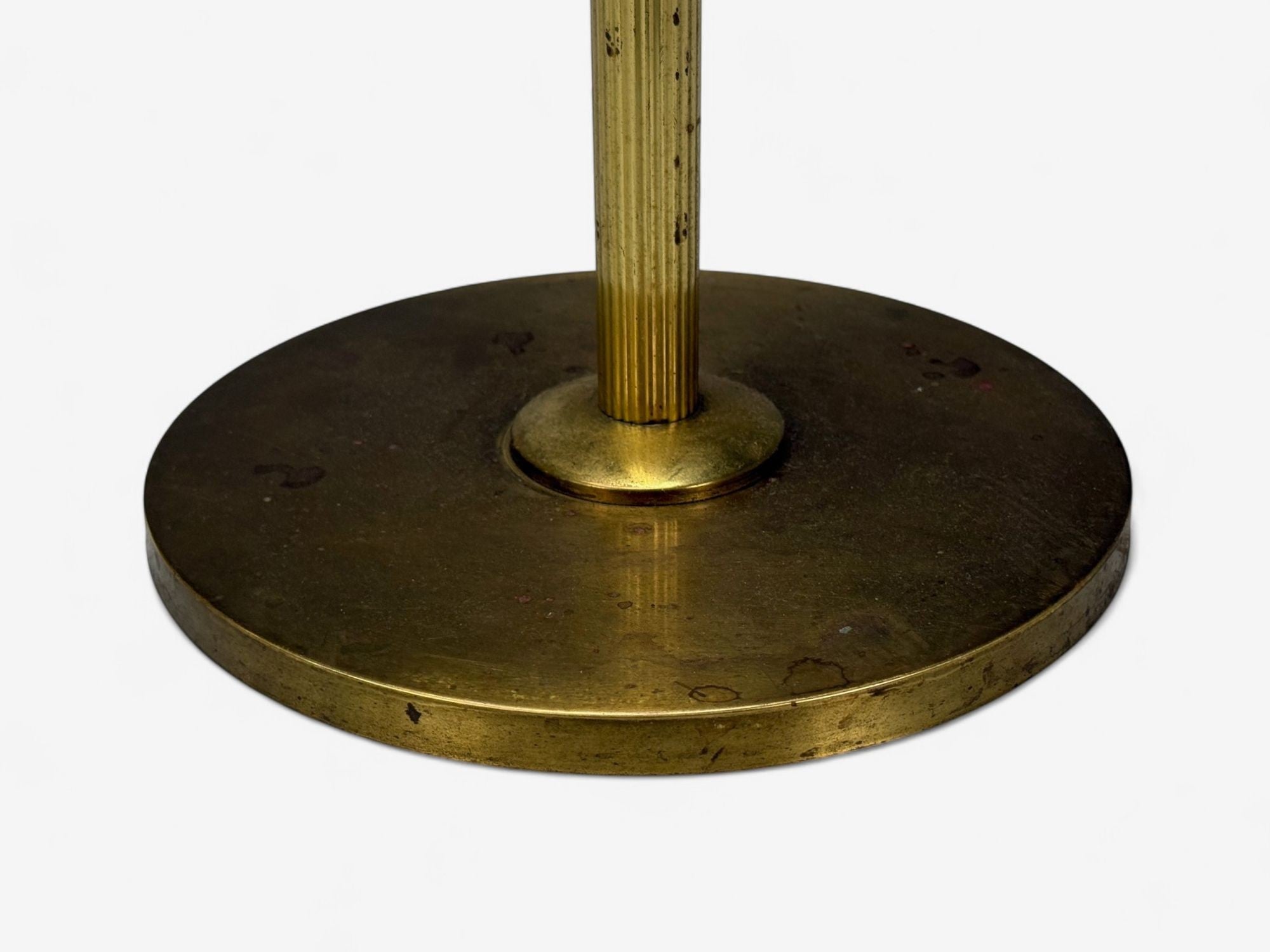 Danish Modern, Brass, Paper, Adjustable Floor Lamp, Denmark, 1960s