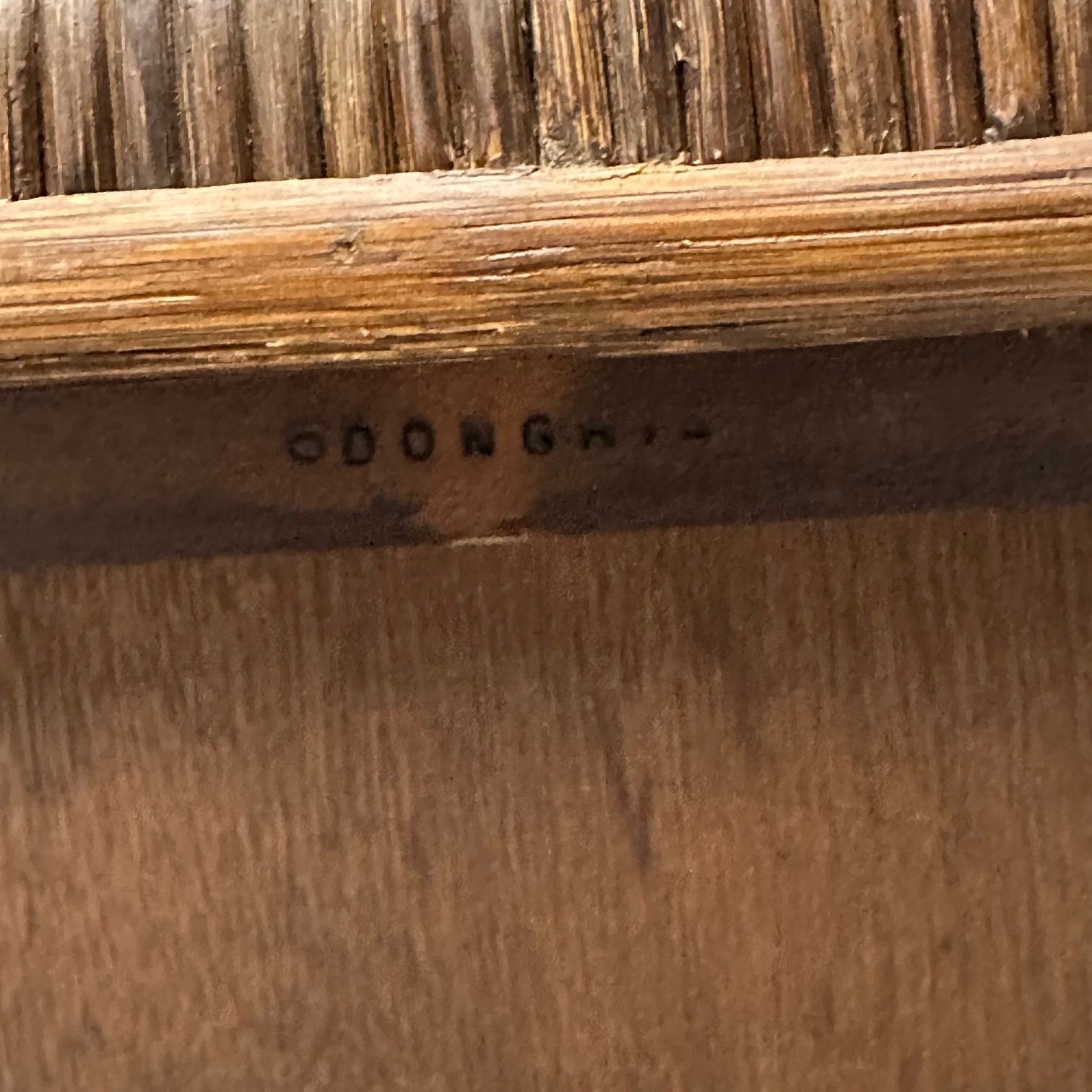 John Hutton, Woven Cane, Mahogany, Oversized Lounge Chairs, USA, 1990s