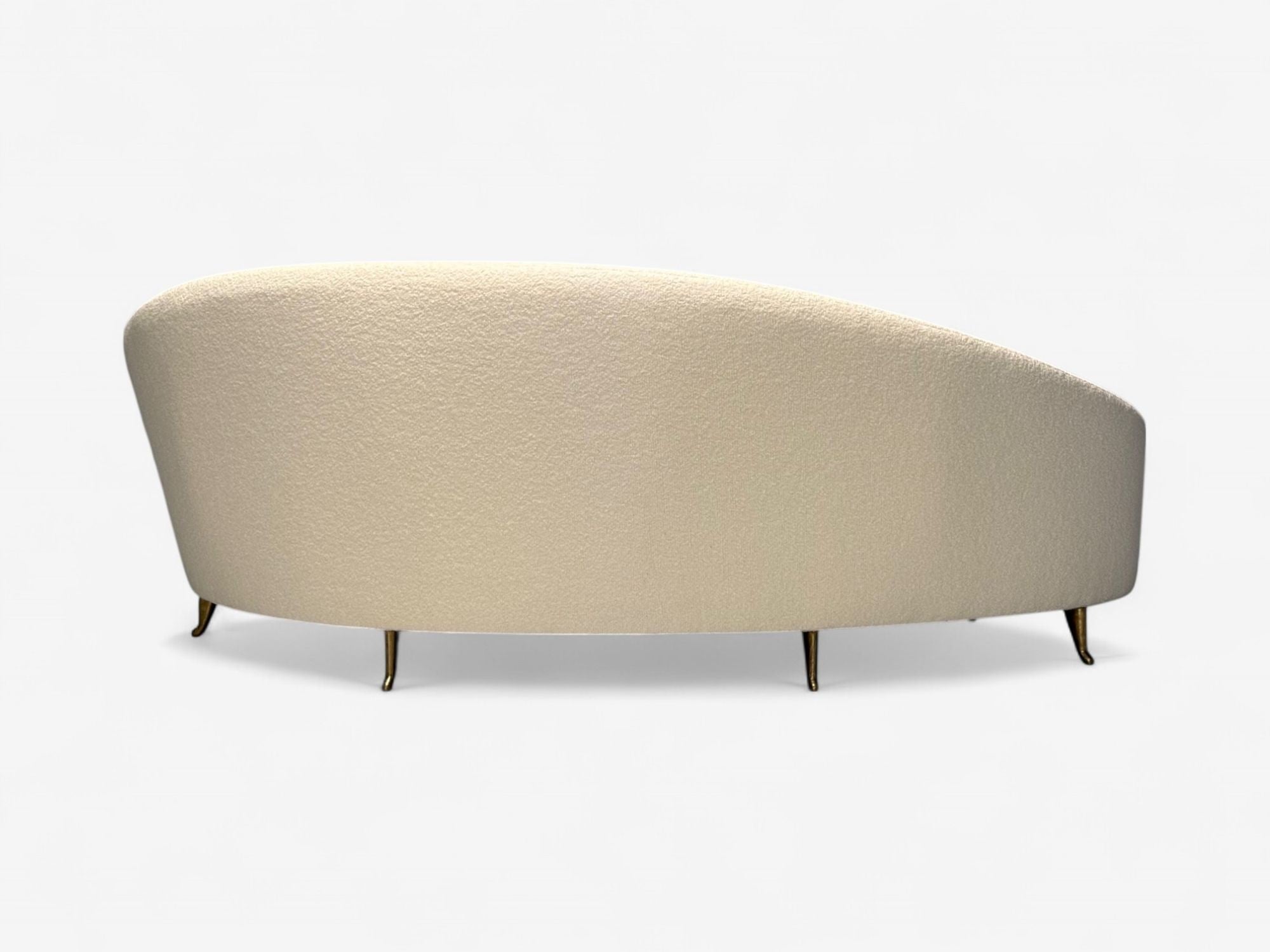Federico Munari, Italian Modern, White Boucle, Bronze, Italy, 1950s