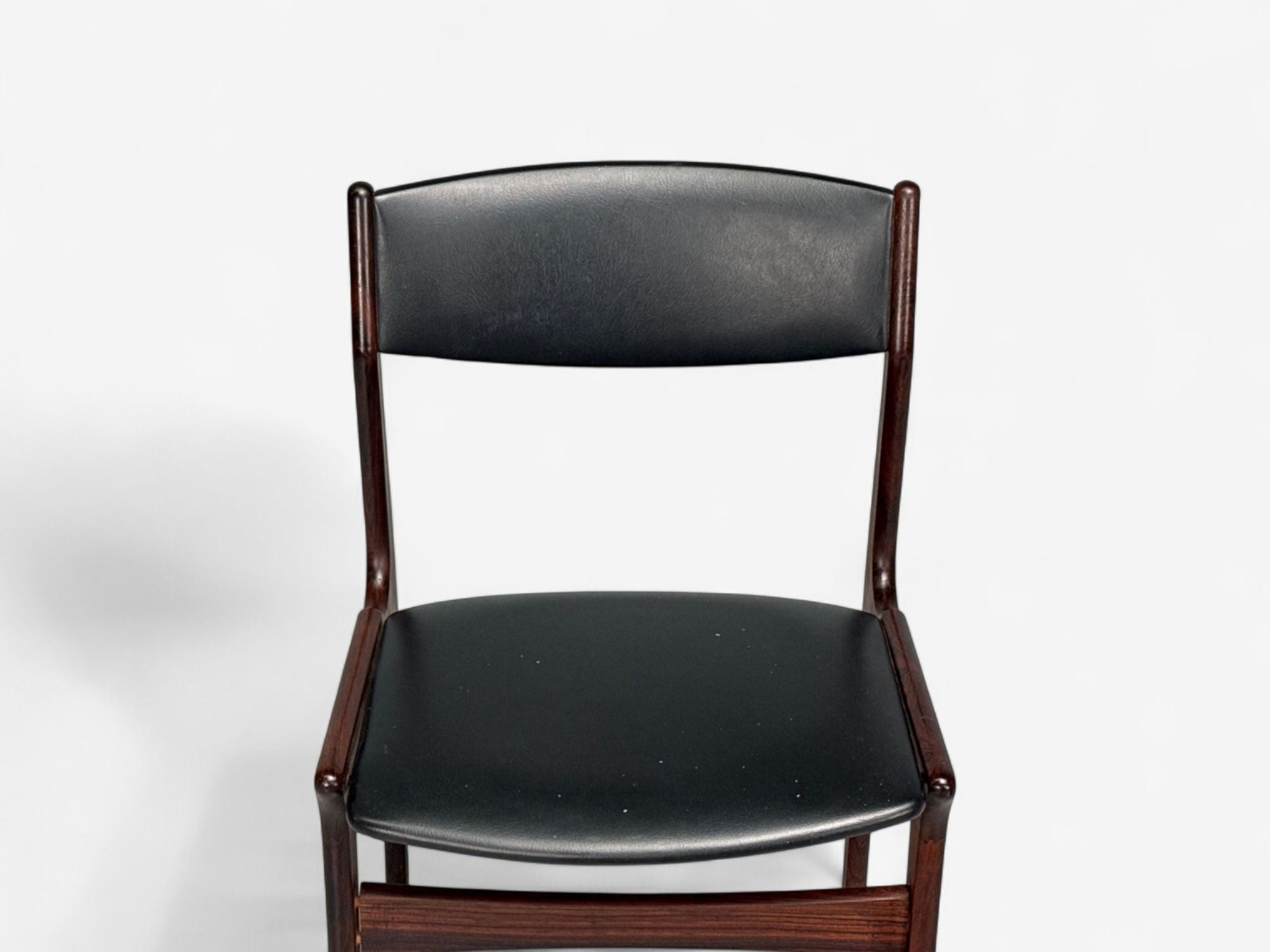 Danish Modern, Rosewood, Leatherette, Dining Chairs, Denmark, 1950s