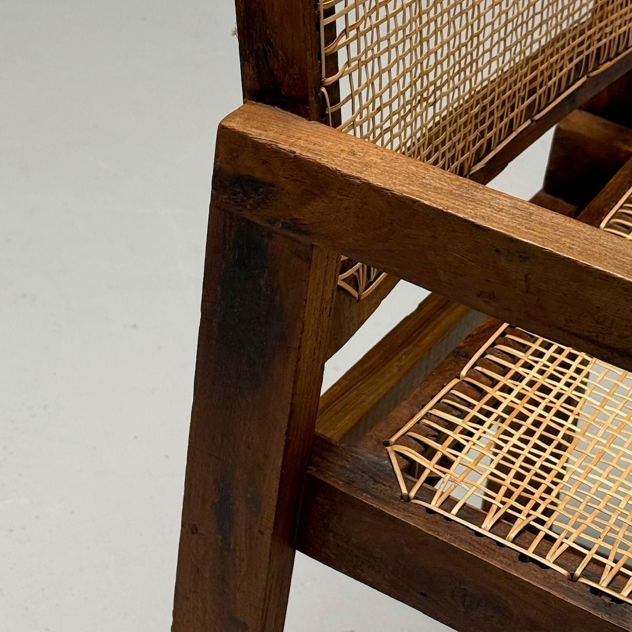 Pierre Jeanneret, French Mid-Century Modern, 12 Box Dining Chairs, Teak, Cane