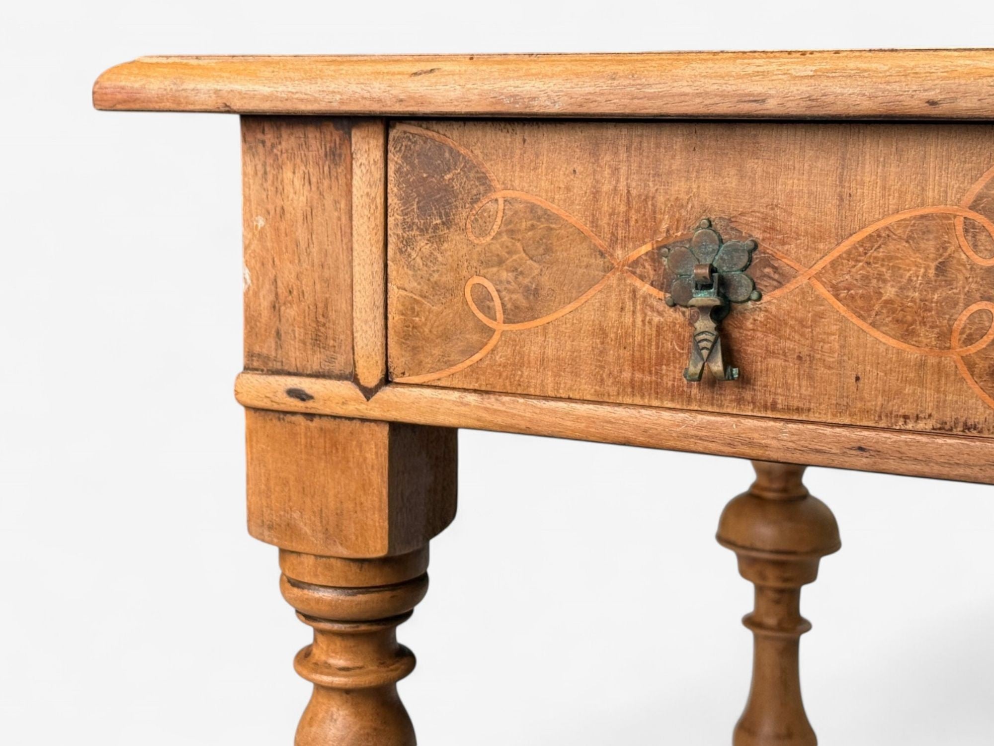 Gustavian, Bleached Wood, Barley Twist Table, Europe, 18th/19th c.