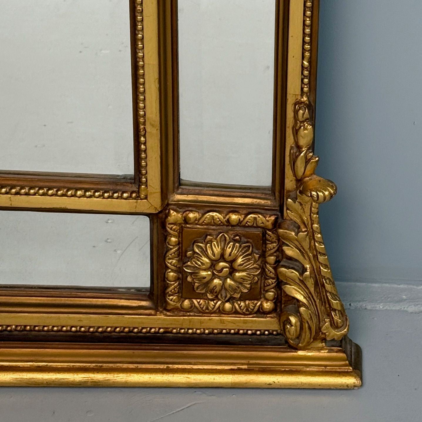Louis XVI Style, Large Wall or Floor Mirrors, Giltwood, Gesso, Europe, 19th C.