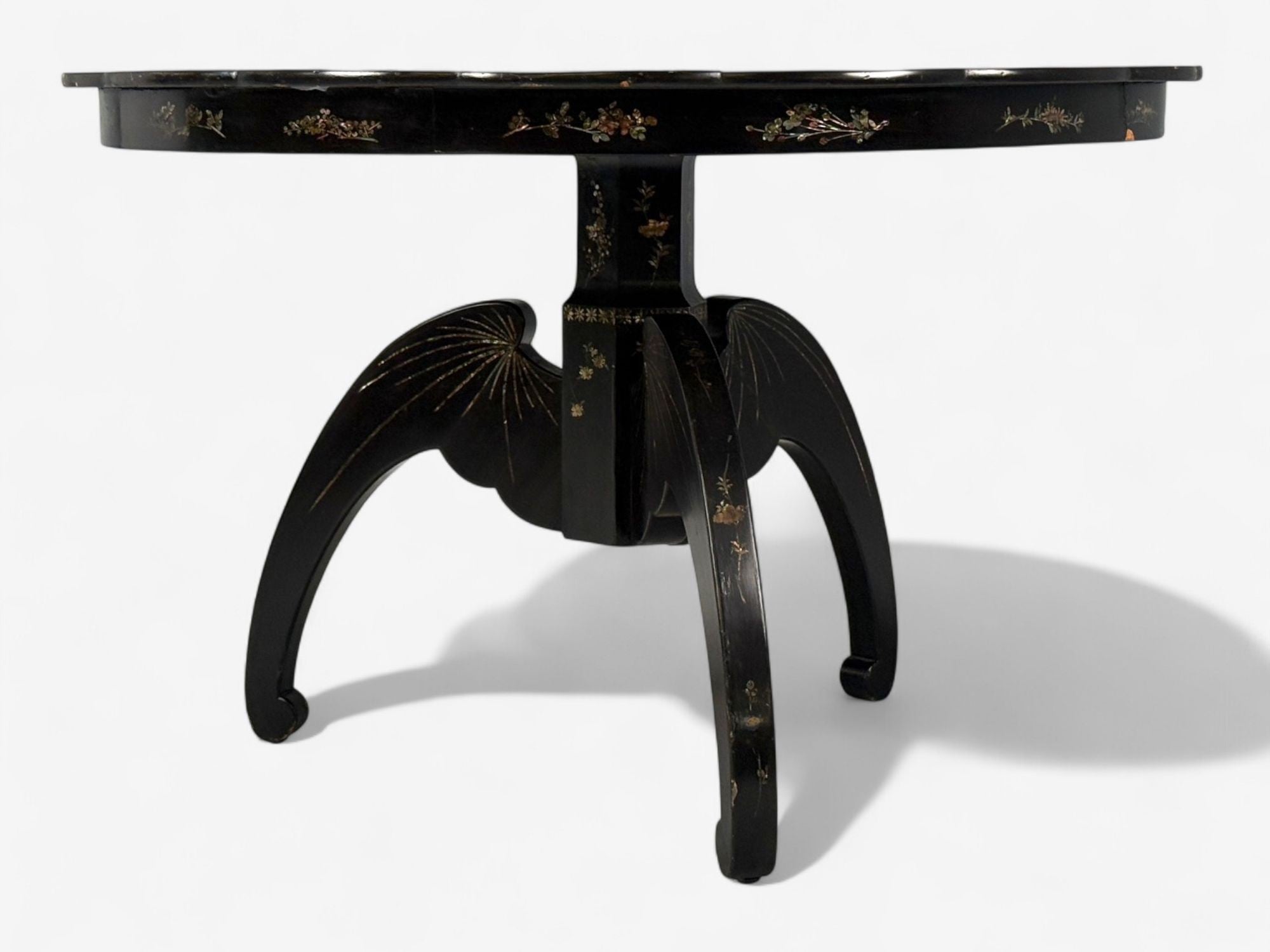 Chinese Export, Ebonized Wood, Mother-of-Pearl, Center Table, China, 1900