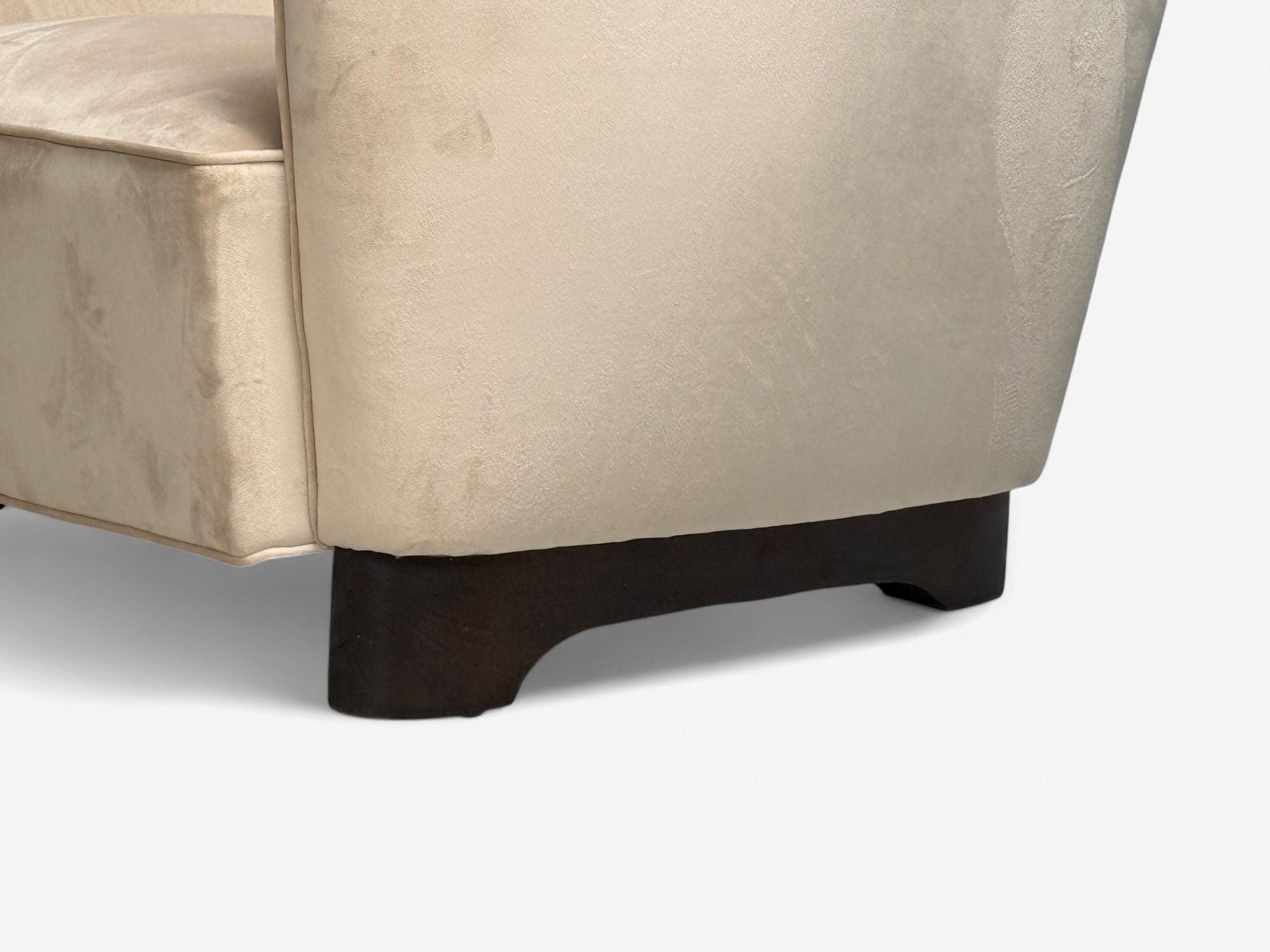 Slagelse Mobelfabrik, Beige Velvet, Beech, Lounge Chairs, Denmark, 1940s