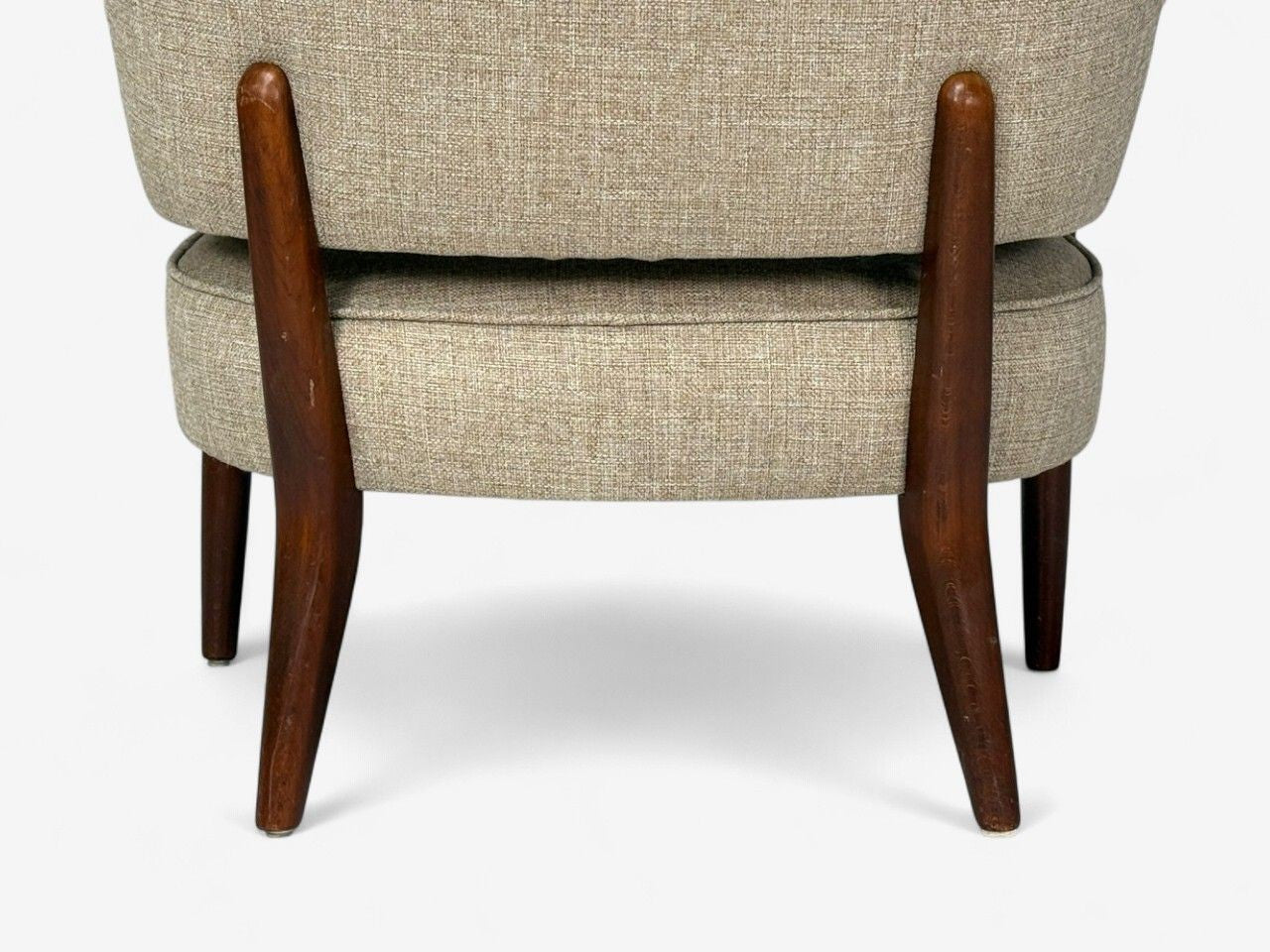 Swedish Modern, Teak, Beige Wool, Floating Lounge Chair, Sweden, 1960s