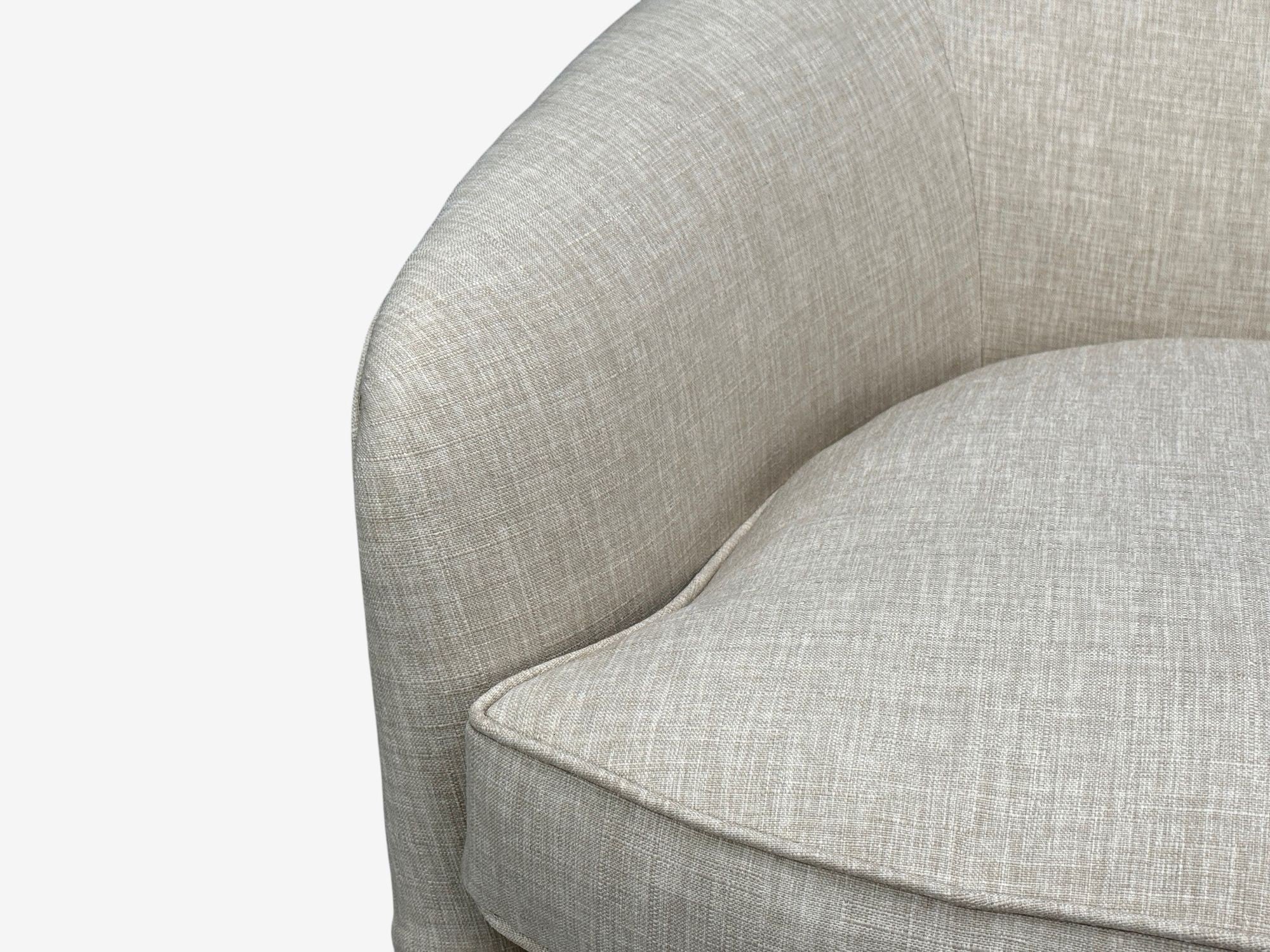 Milo Baughman, Swivel Chairs, Beige Upholstery, Walnut, USA, 1970s