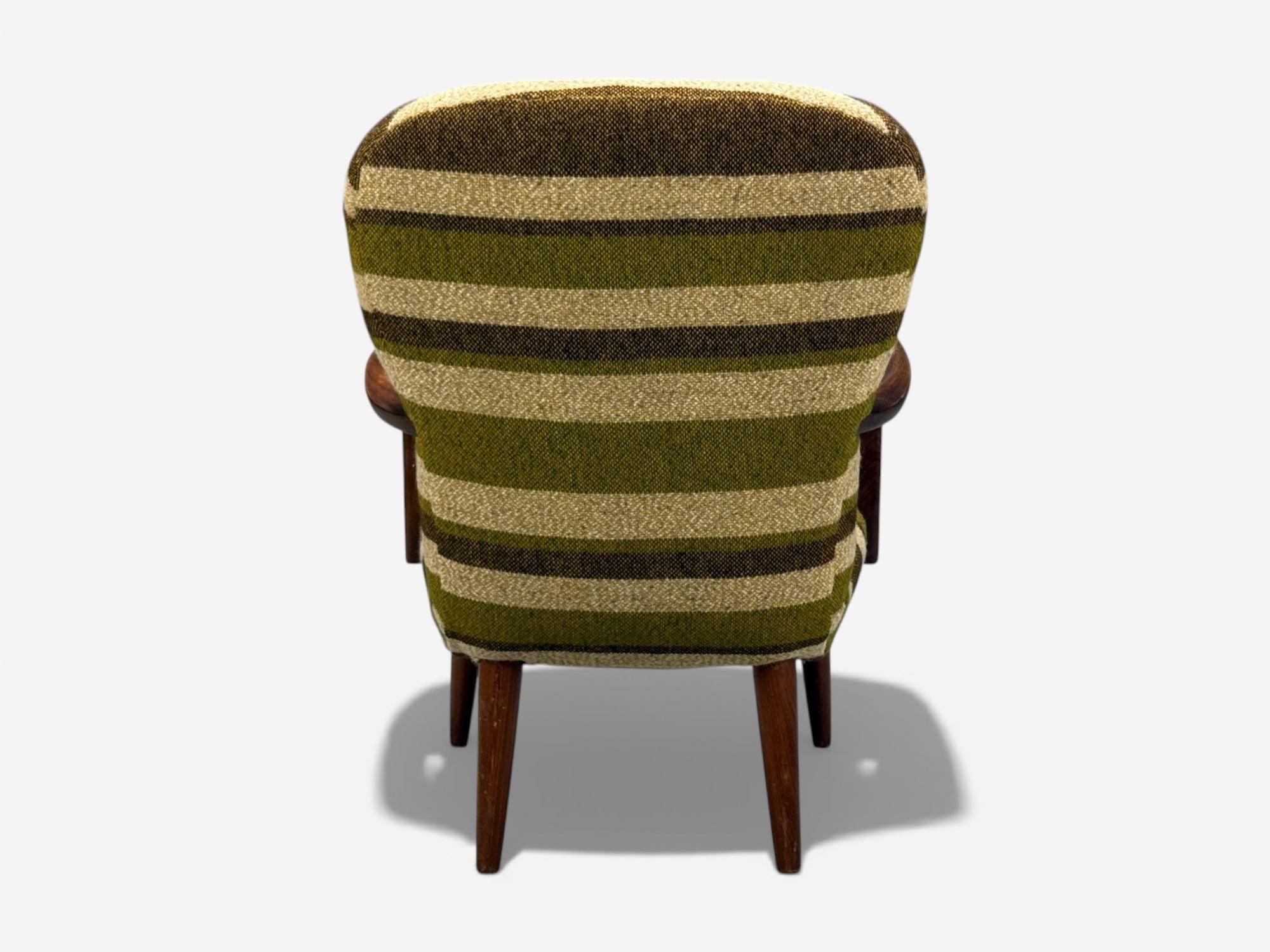 Philip Arctander Style, Lounge Chair, Wool, Walnut, Denmark, 1940s