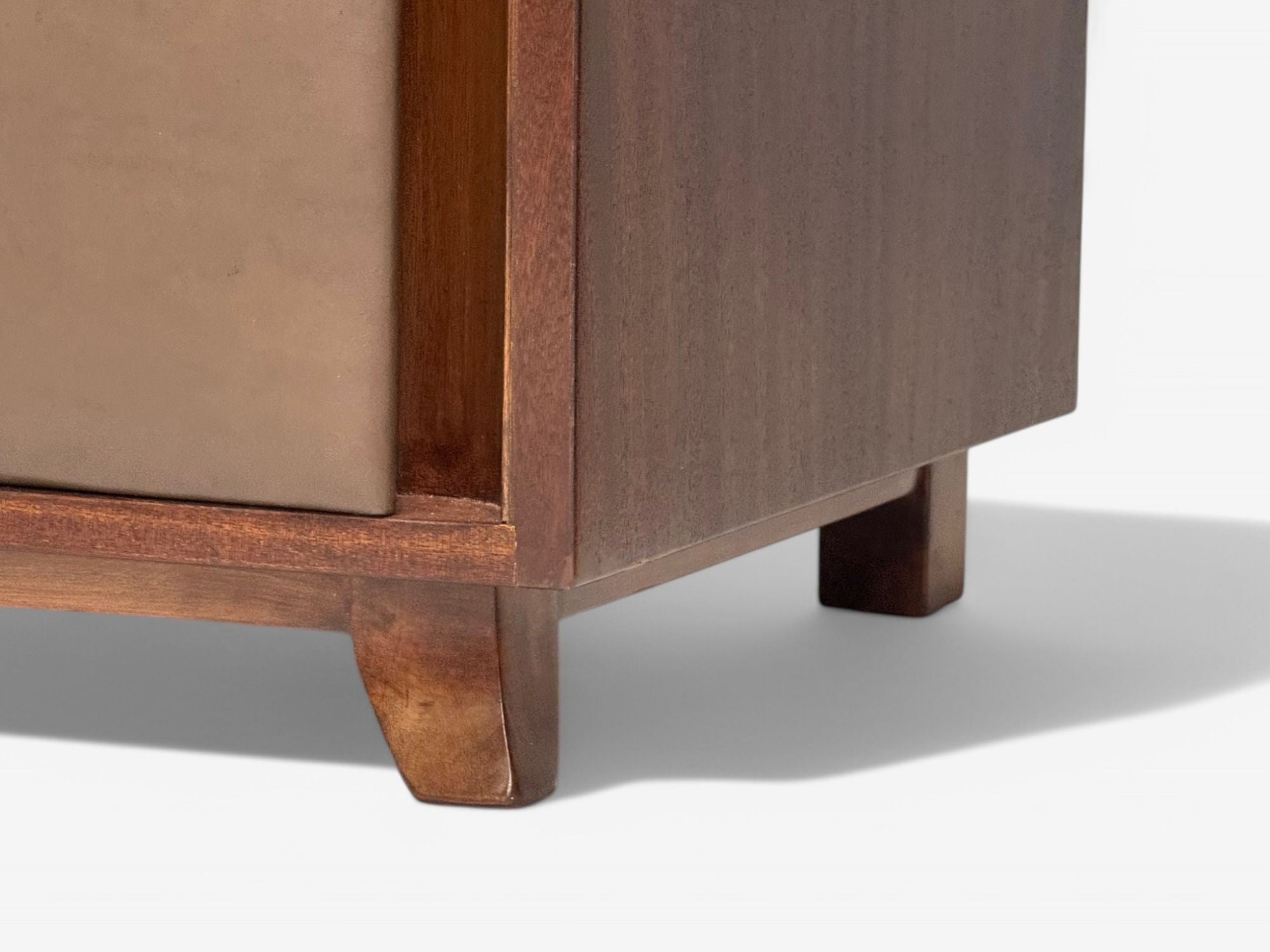 Gilbert Rohde, Mid-Century Modern, Dressers, Leather, Stained Wood, 1940s