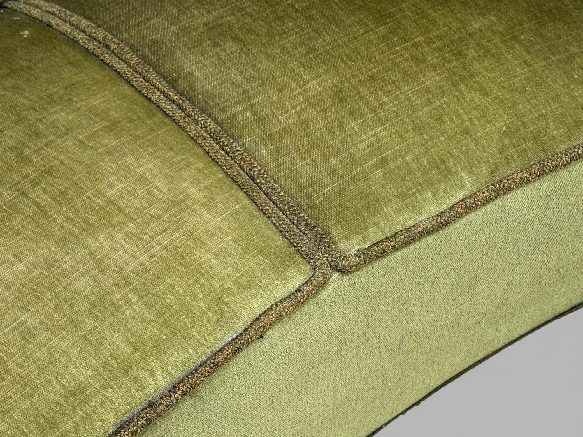 Swedish Modern, Sofa, Green Velvet, Elm, Sweden, 1940s