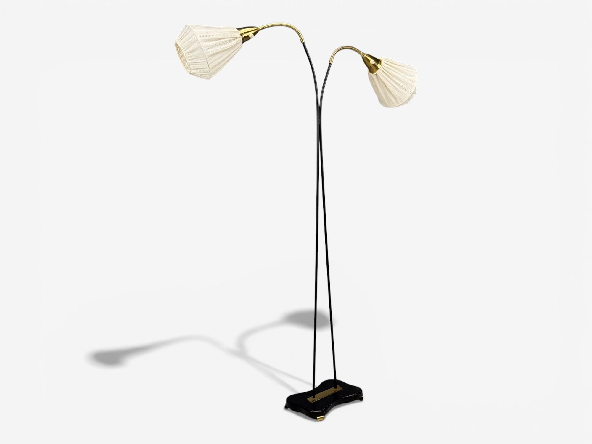 Eskilstuna Elektrofabrik, Floor Lamp, Laqcuered Metal, Brass, Sweden, 1960s