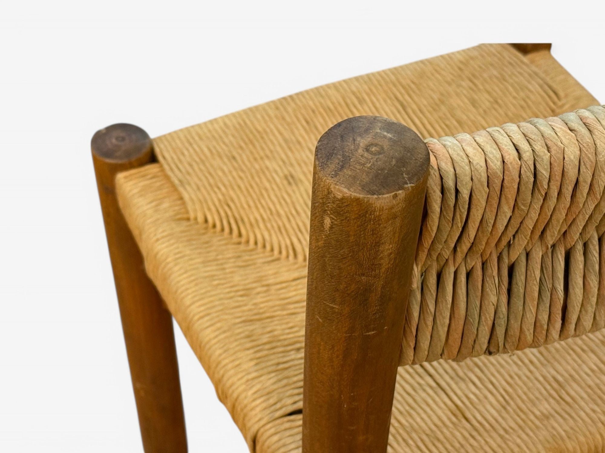 Charlotte Perriand, French Mid-Century, Early Straw-Back Meribel Chairs c. 1946