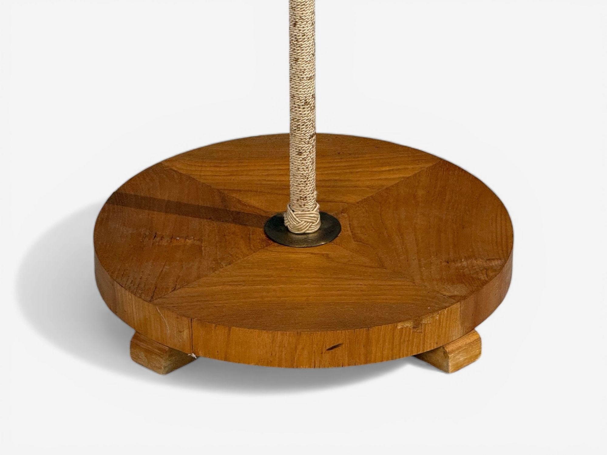 Swedish Modern, Organic Floor Lamp, Cord, Wood, Sweden, 1930s