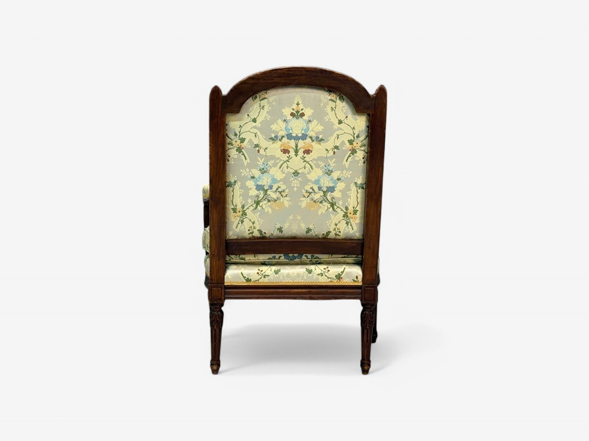 Louis XVI Style, Beechwood, Floral Fabric, Bergere Chairs, France, 1940s