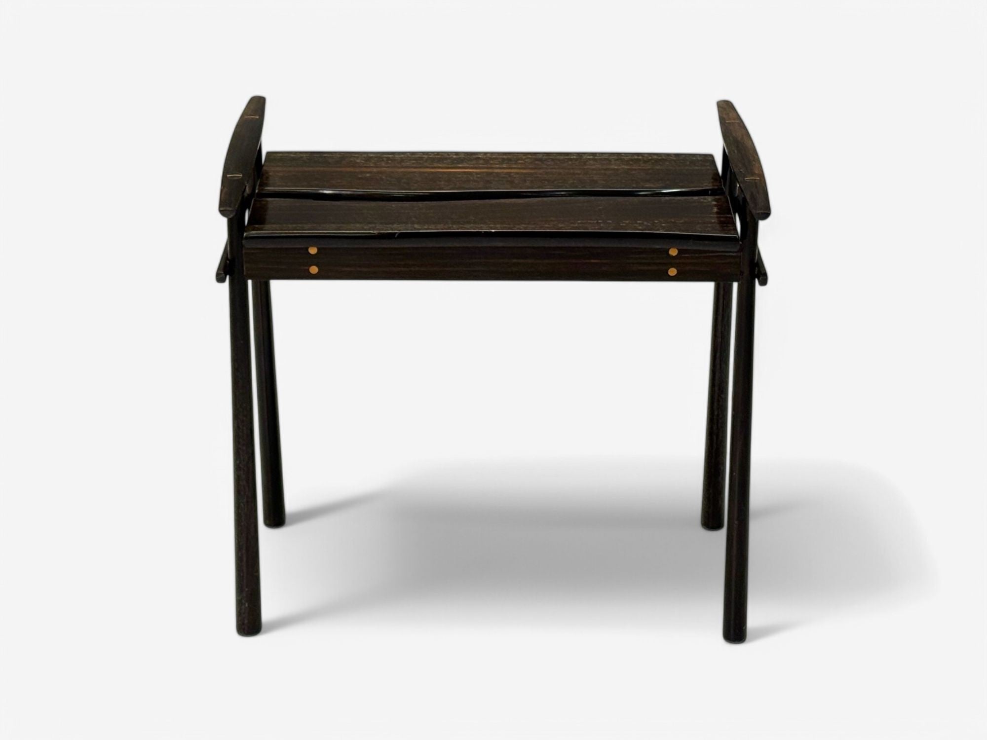 David Ebner, American Studio Craft, Ebony Wood, Rare Torii Side Table, USA, 1984