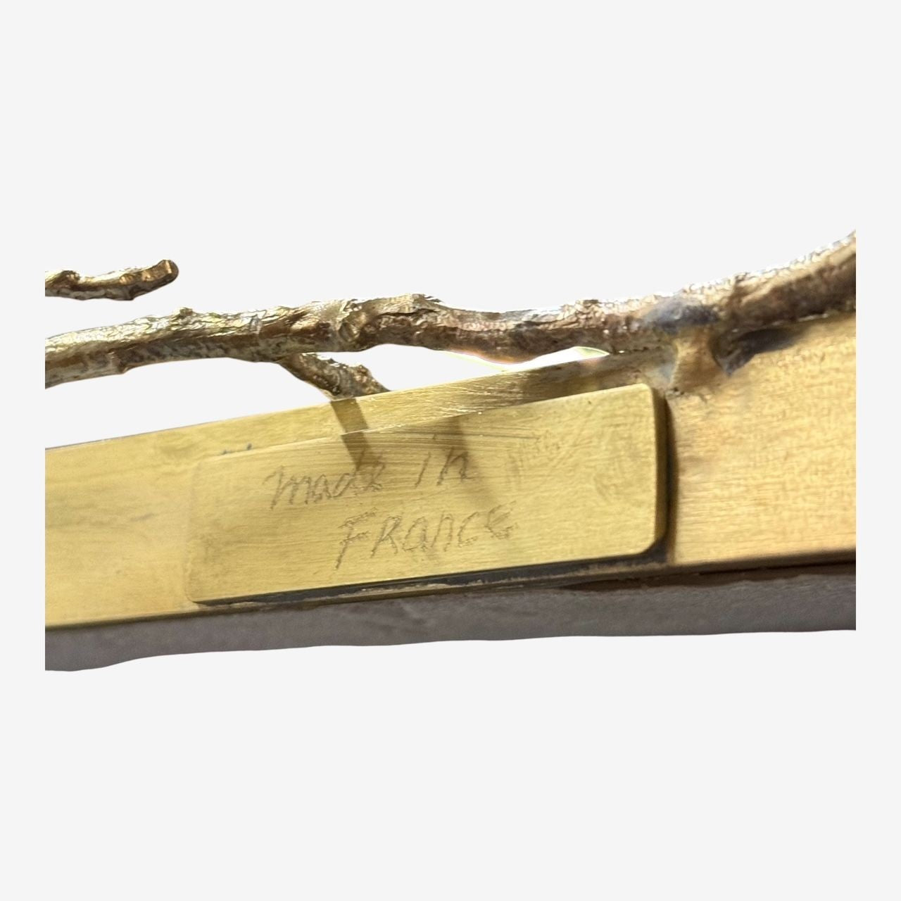 Modern Trapezoidal Bronze Wall Mirrors, Branch and Leaf Motif, France, 21st C.