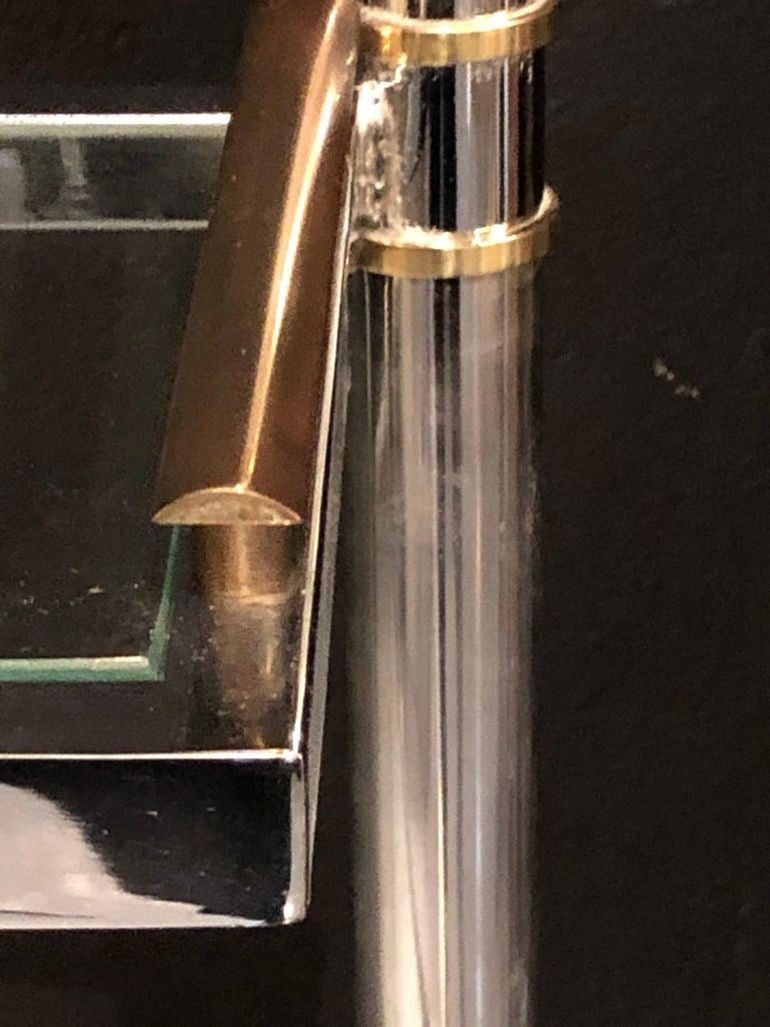 Maison Jansen Style Hollywood Regency Étagère, Bookcase, Brass and Steel Design