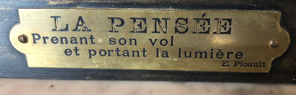 La Pensee by Emile Louis Picault Bears Foundry Mark 19th Century Bronze Statue