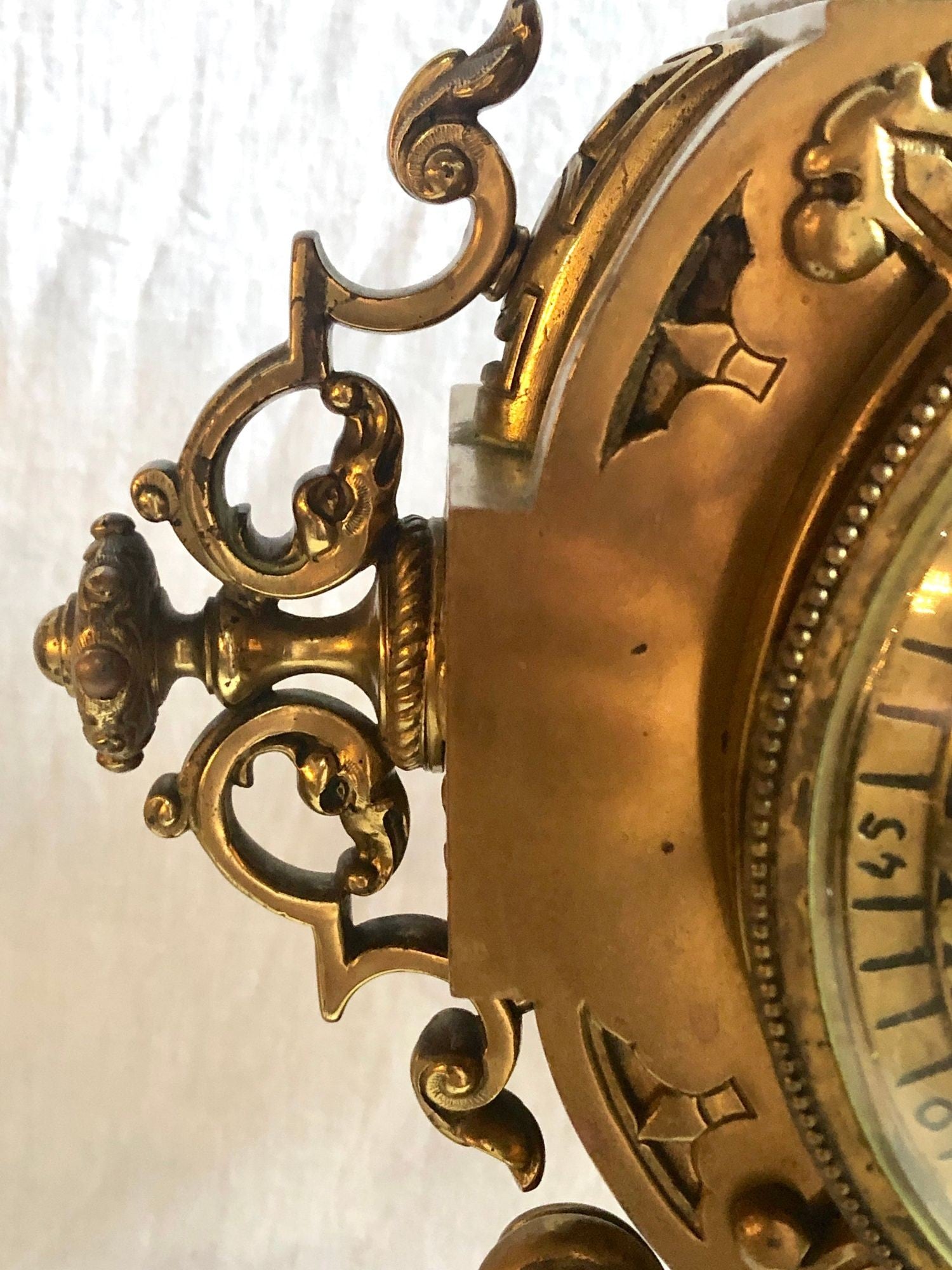 19th Century Gothic Style J.E. Caldwell Gilt Bronze Clock Garniture Set