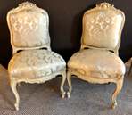 Pair of Maison Jansen Slipper Chairs in Scalamandre Upholstery in Fine Frames