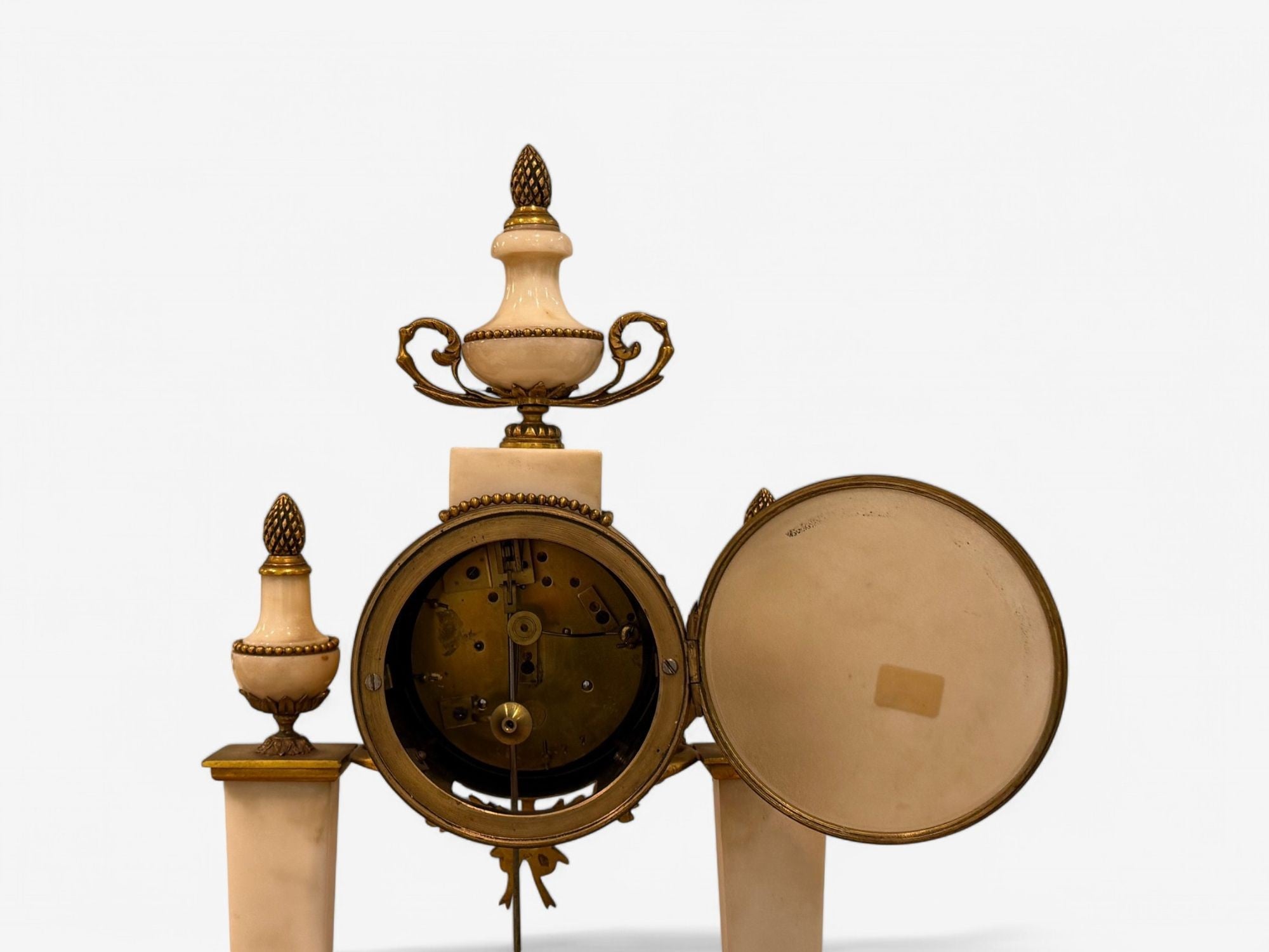 Hubert Sarton Style, Louis XVI, Porcelain, Bronze, Marble, Mantle Clock, 19th C.