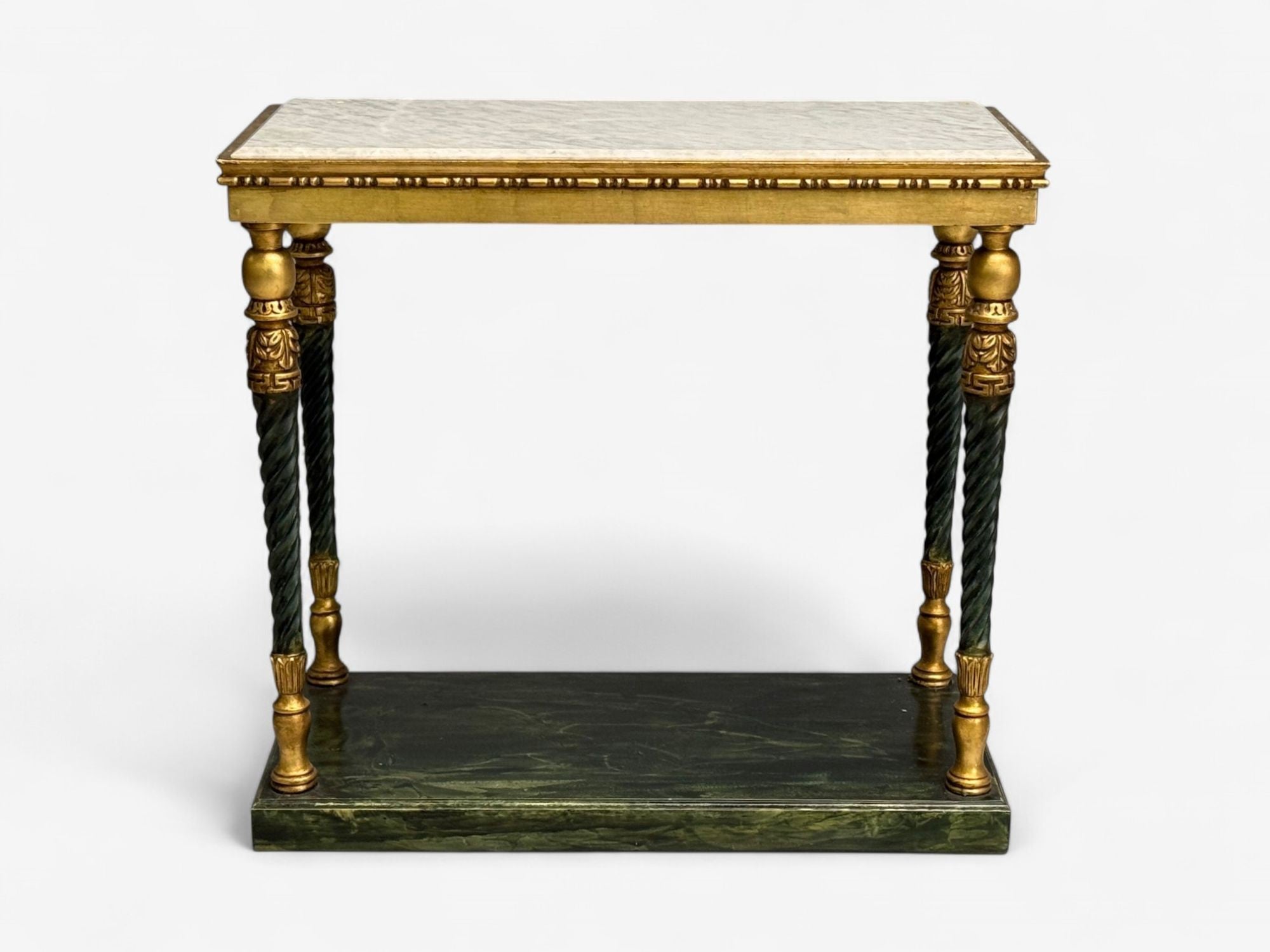 Swedish Neoclassical Style, Giltwood, Marble, Console Tables, Sweden, 20th c.