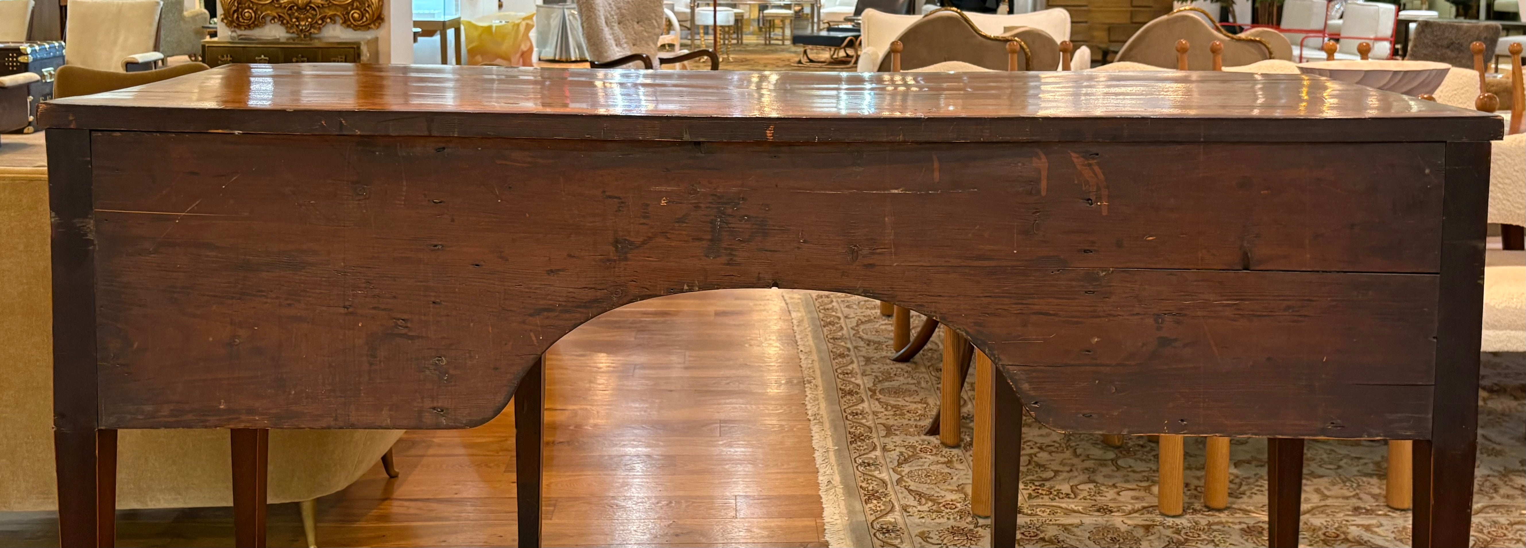 George lll, Mahogany, Inlaid Wood, Satinwood, Brass, Sideboard, England, 18th/19th C.