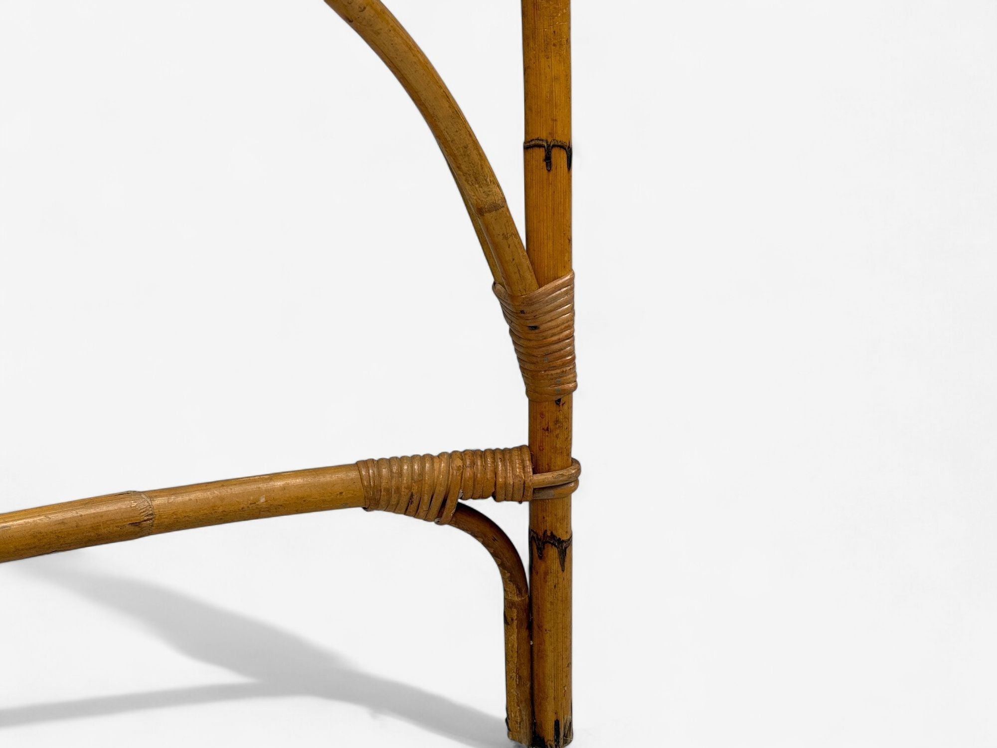 Dal Vera, Italian Modern, Bamboo, Cane, Glass, Dining Table, Italy, 1950s
