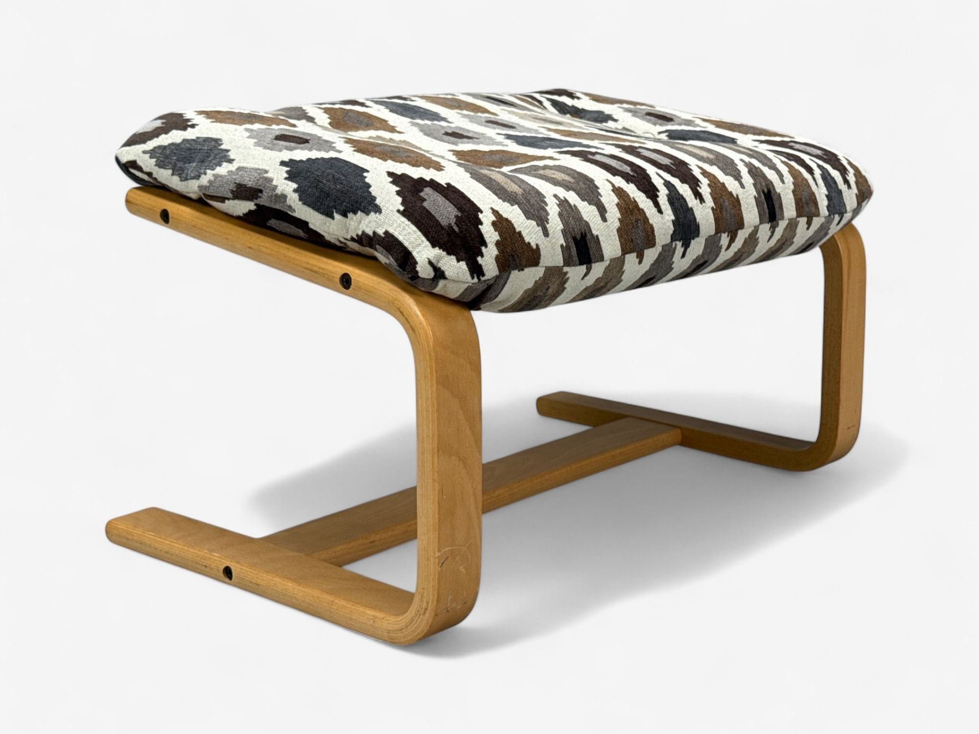 Westnofa, Bentwood, Fabric, Lounge Chair and Ottoman, Norway, 1960s