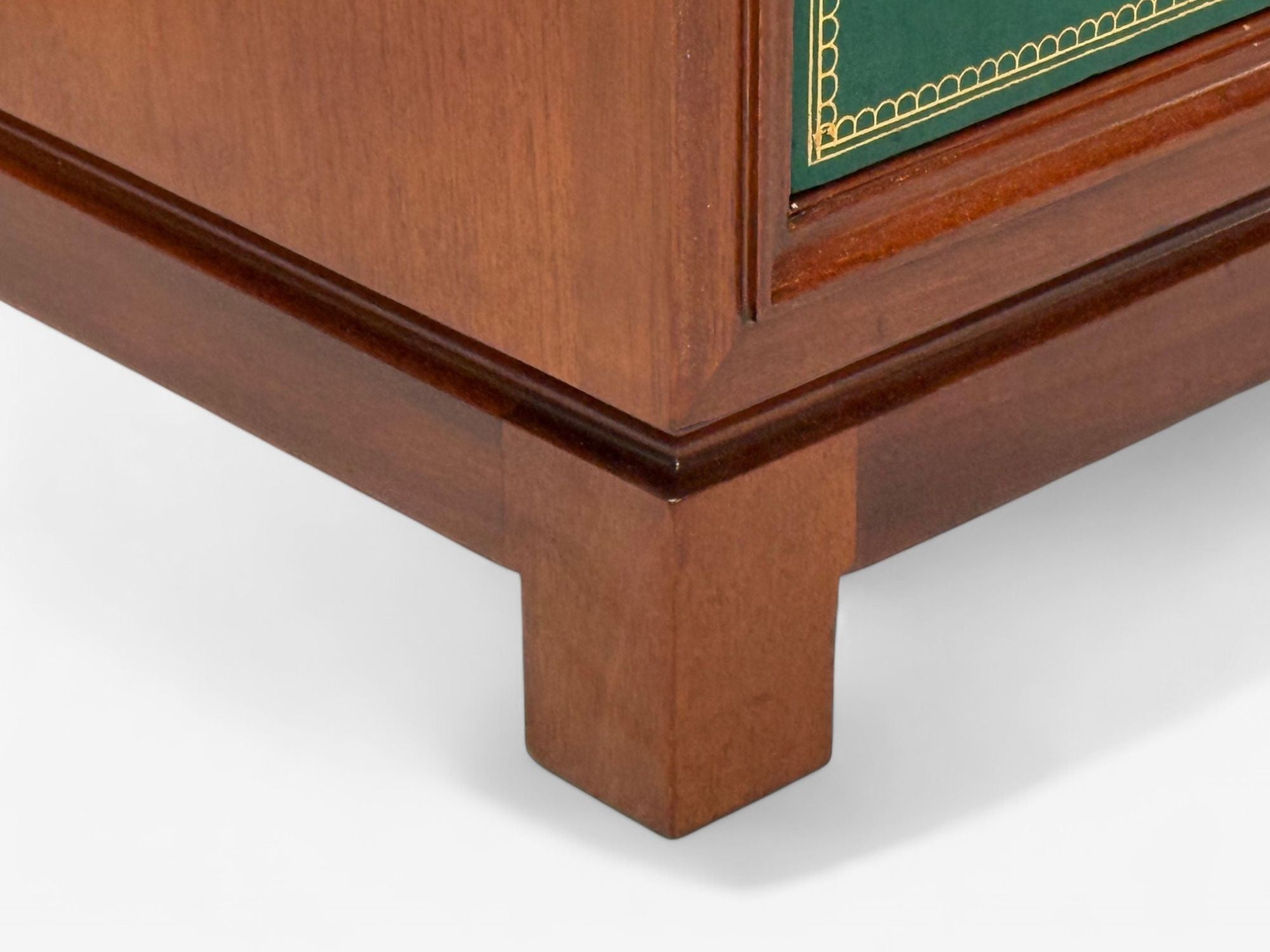 Tommi Parzinger, Wood, Brass, Green Leather, Chests of Drawers, USA, 1950s