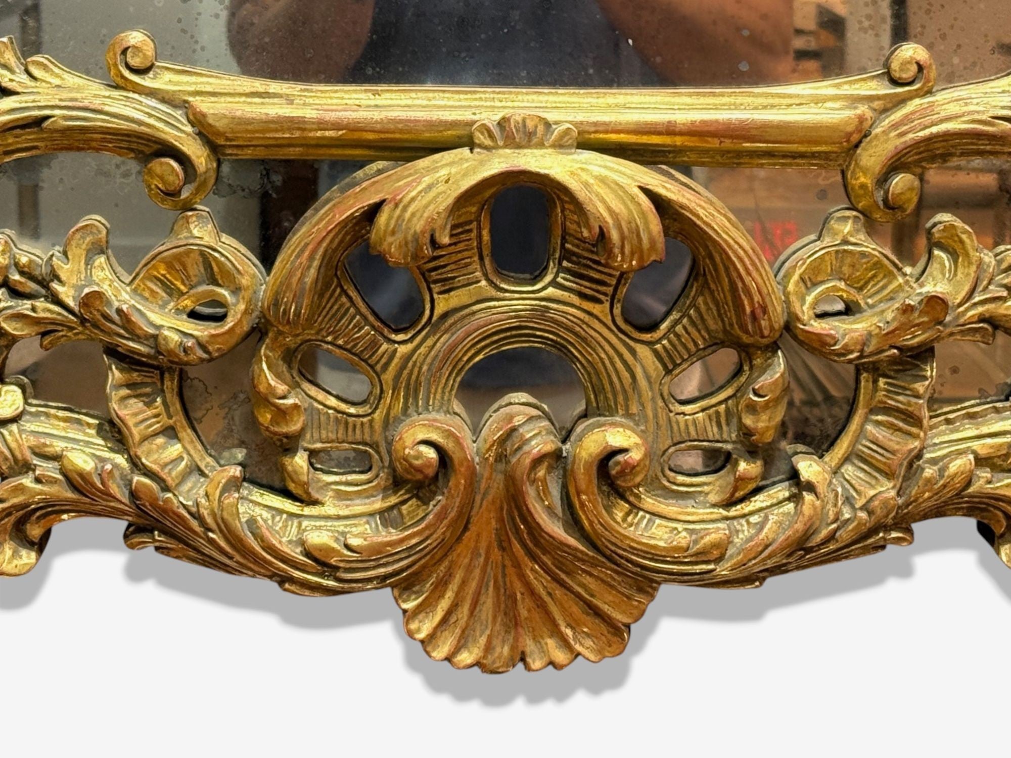 George III Style, Giltwood, Silvered Mirror, Monumental Wall Mirrors, England, 1950s
