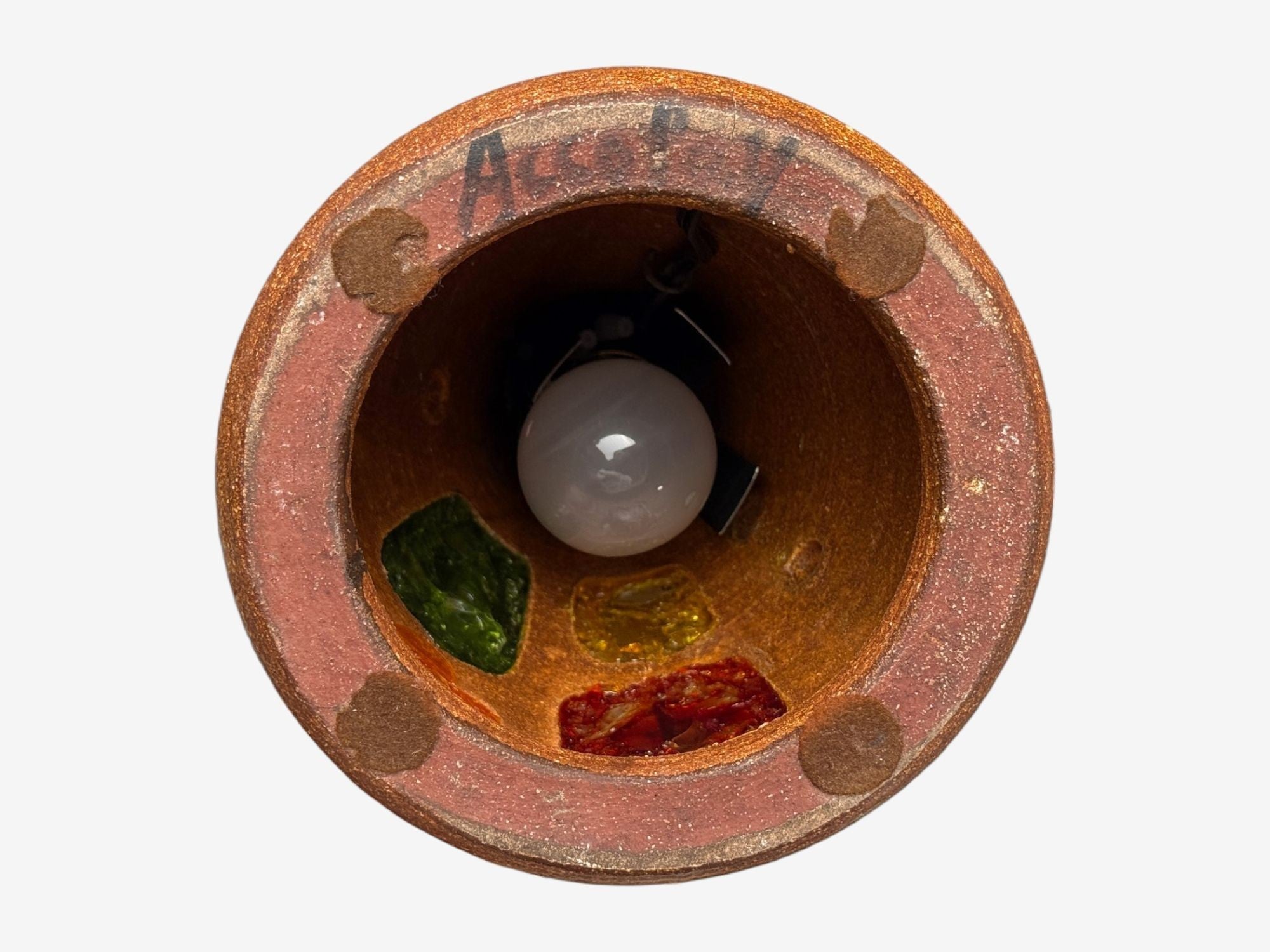 Accolay, Ceramic, Stained Glass, Spun Resin, Table Lamp, France, 1960s