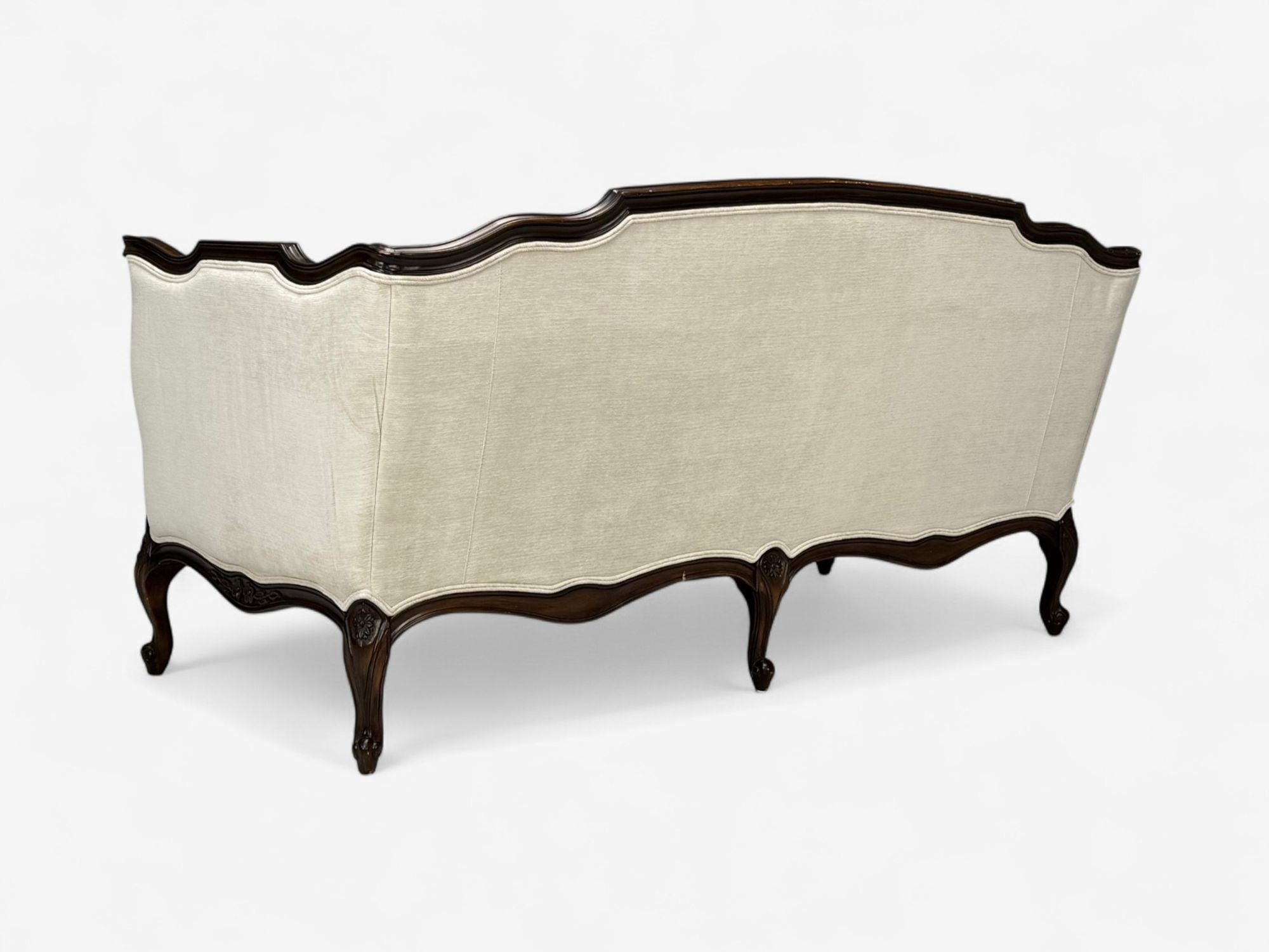 Louis XV Style, Mahogany, Beige Fabric, Sofa, France, 20th C.