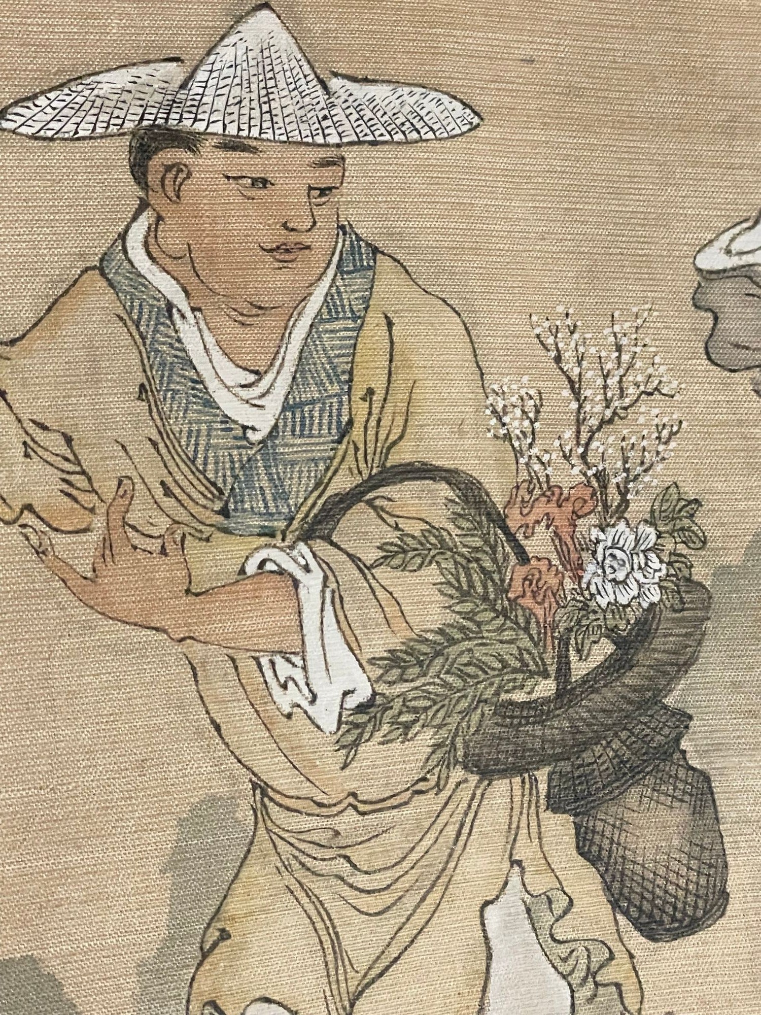 Set of Four Chinese Paintings in Rosewood Frames, Signed, 19th Century