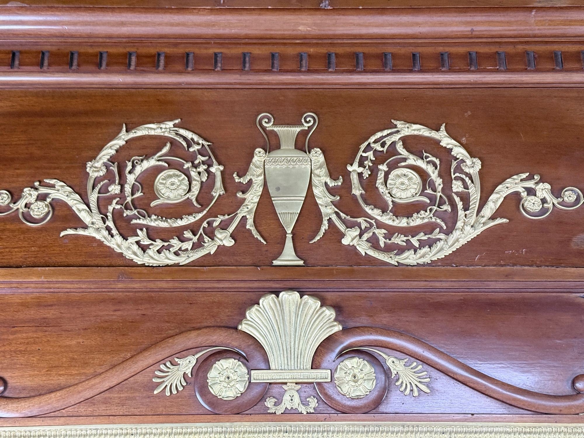 Empire Revival, Mahogany, Bronze, Monumental Mirror and Console, France, 19th c.