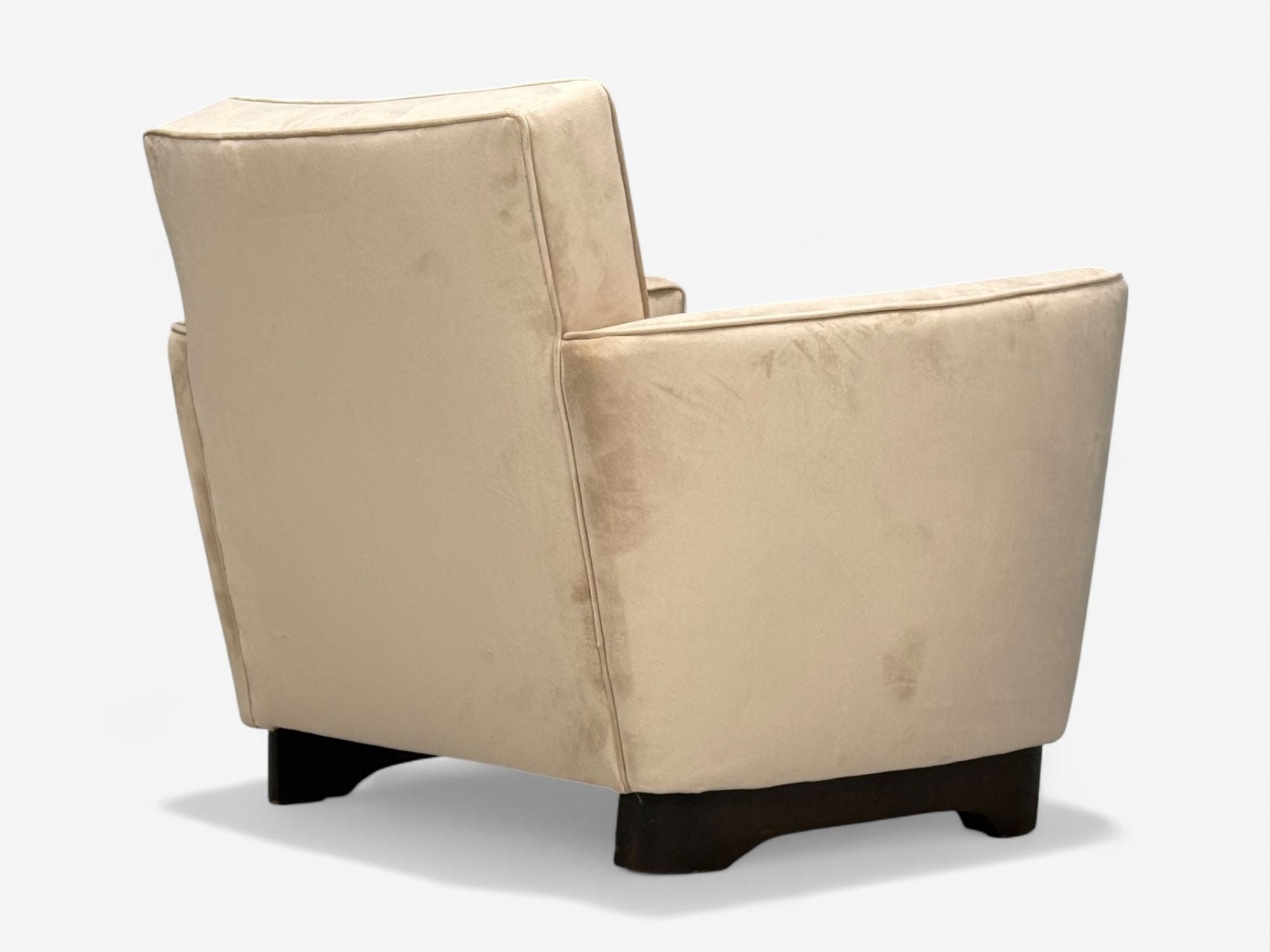 Slagelse Mobelfabrik, Beige Velvet, Beech, Lounge Chairs, Denmark, 1940s