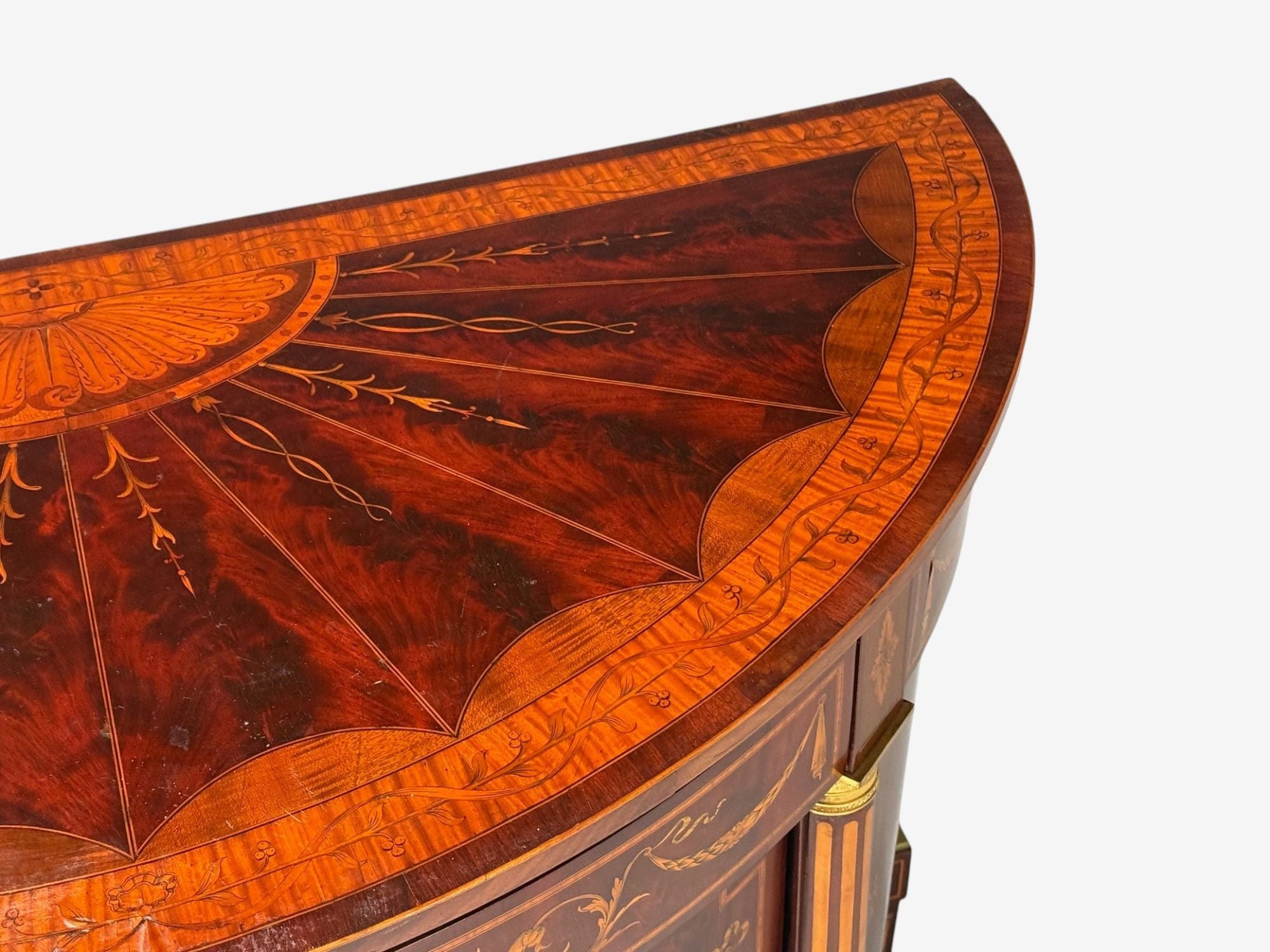 Italian Neoclassical, Marquetry, Satinwood, Demilune Chests, Italy, 19th c.