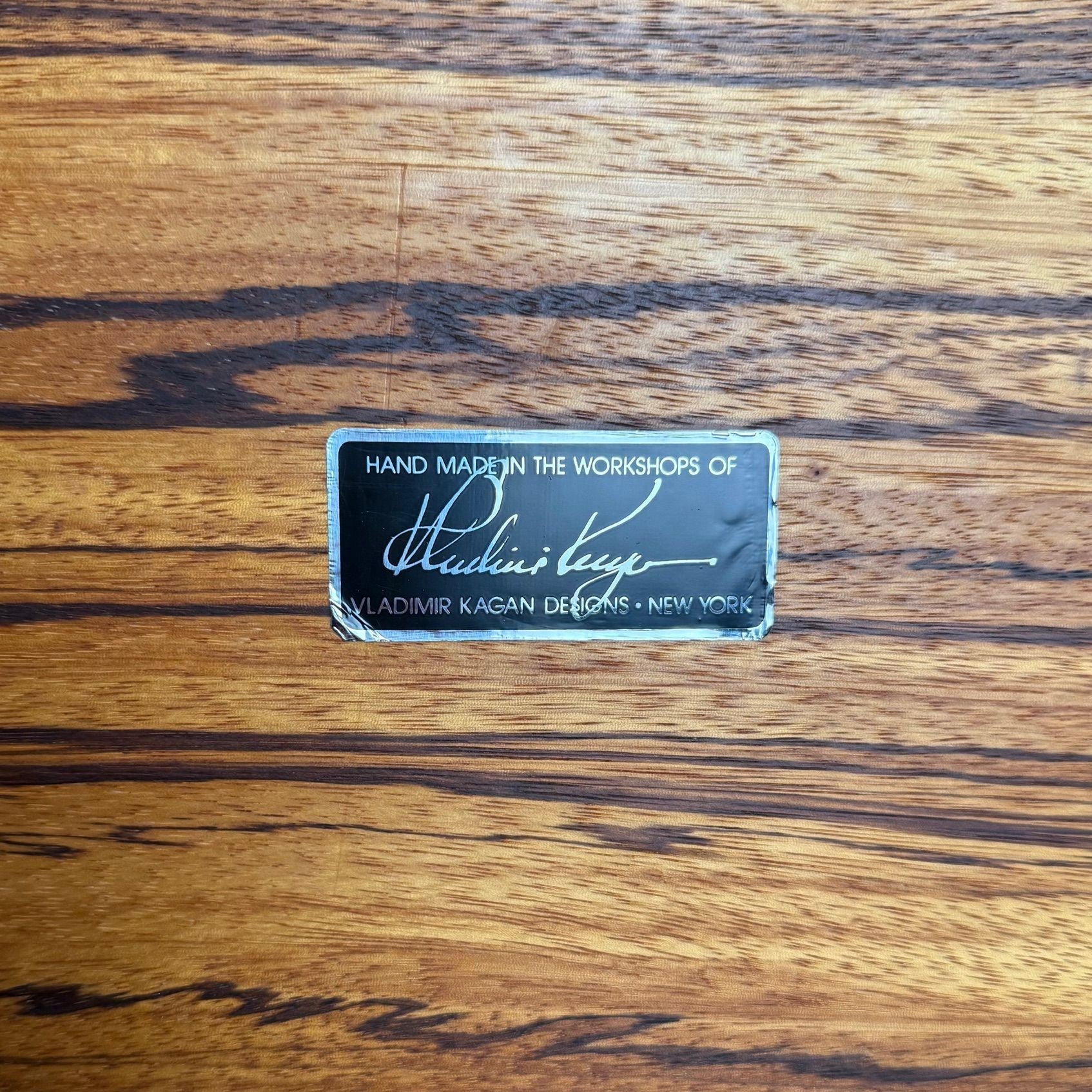 Vladimir Kagan, Mid-Century Modern, Dining Table, Zebrawood, Glass, USA, 1967