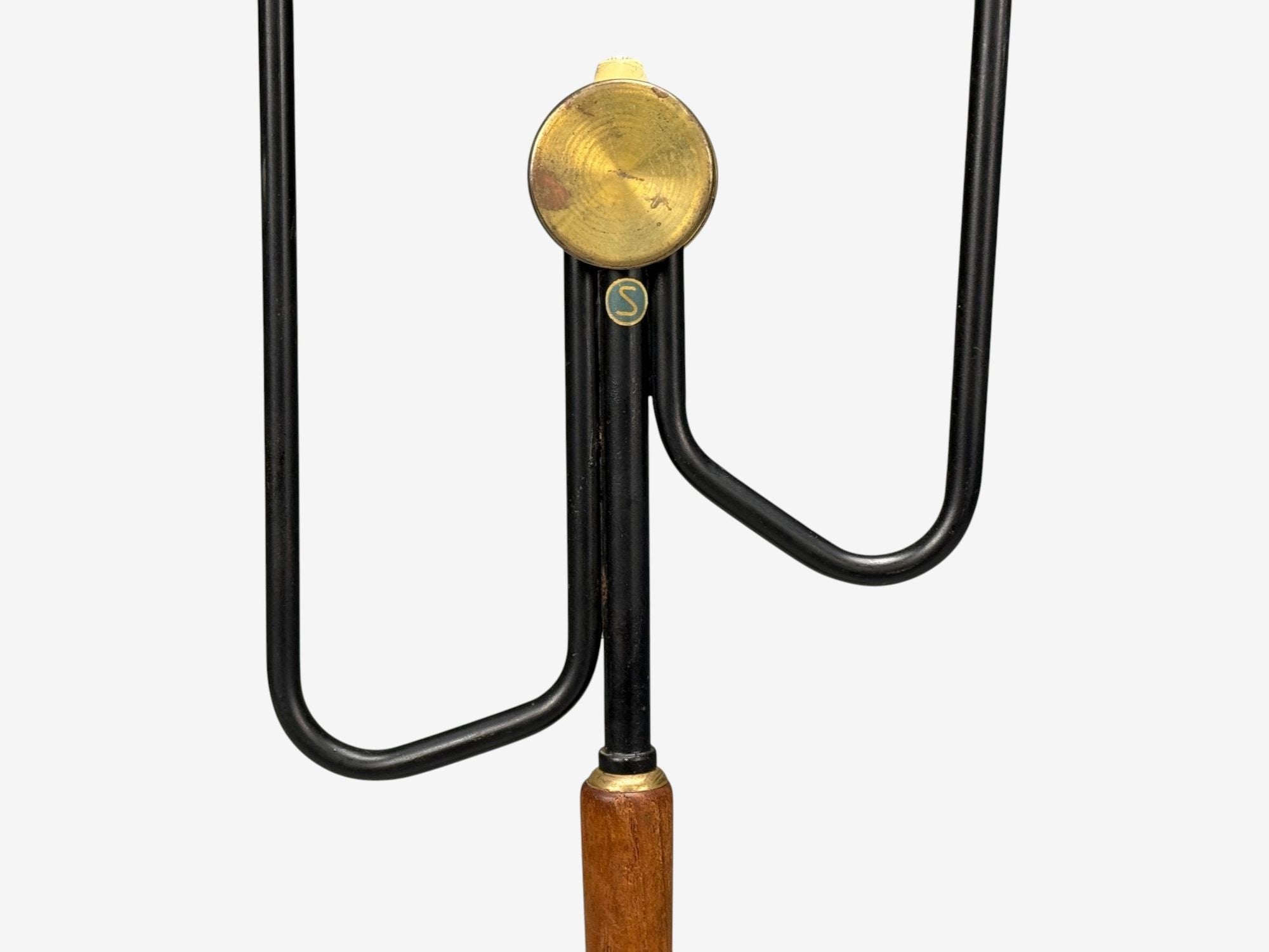 Möllers Armatur Eskilstuna, Floor Lamp, Lacquered Metal, Teak, Sweden, 1950s