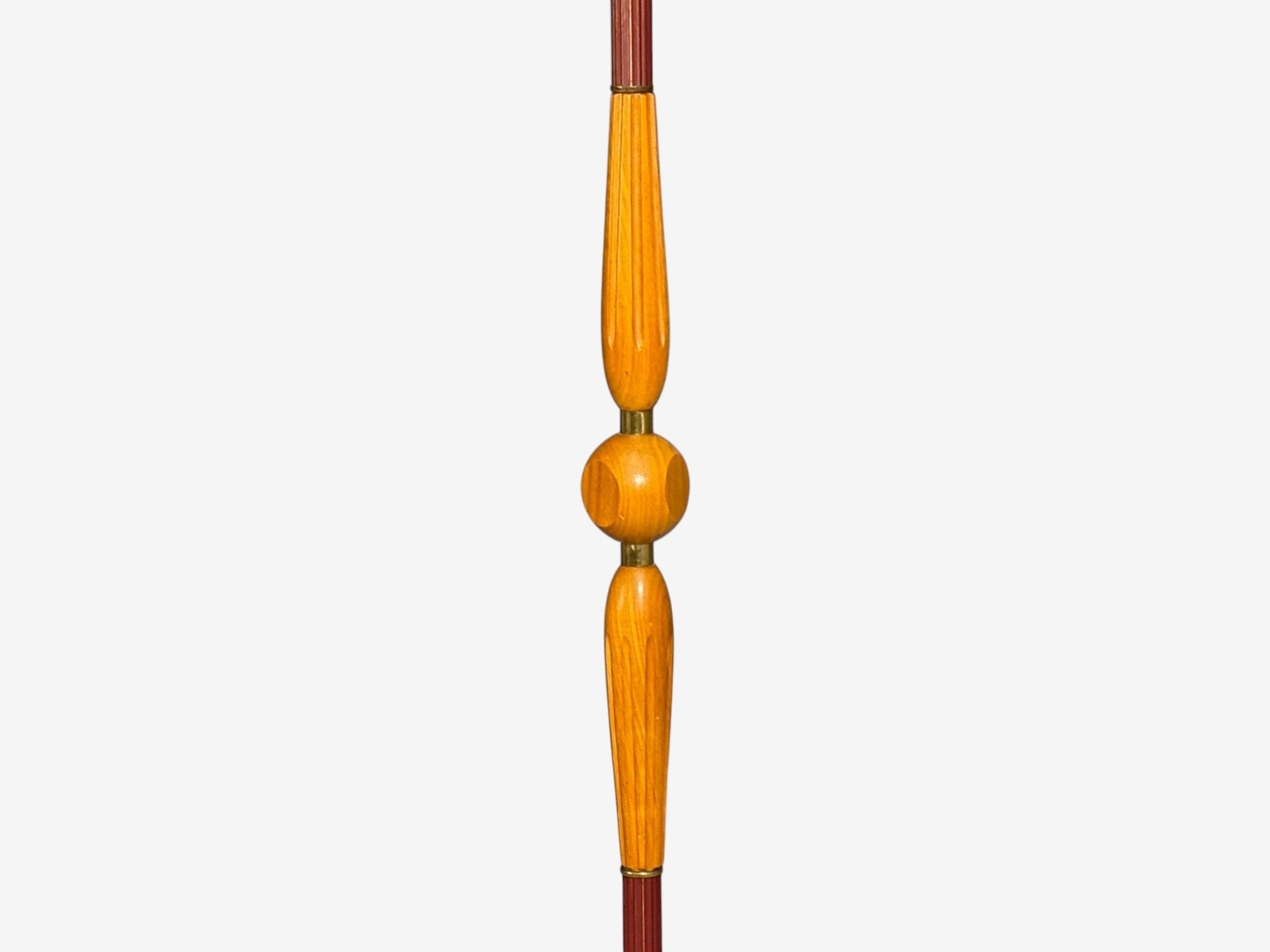 Swedish Modern, Adjustable Floor Lamp, Wood, Metal, Sweden, 1950s
