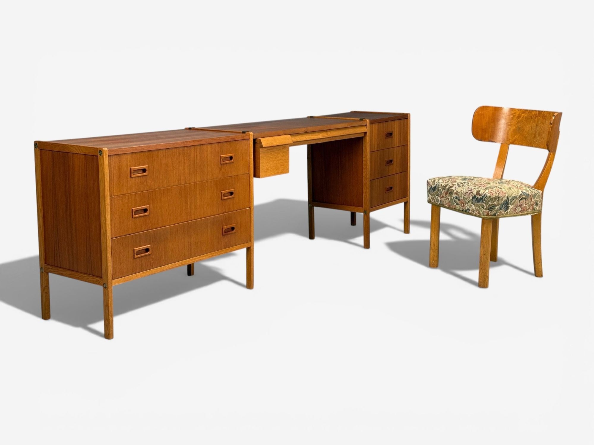 Bertil Fridhagen, Swedish Modern, Writing Desk or Vanity, Teak, Sweden, 1960s