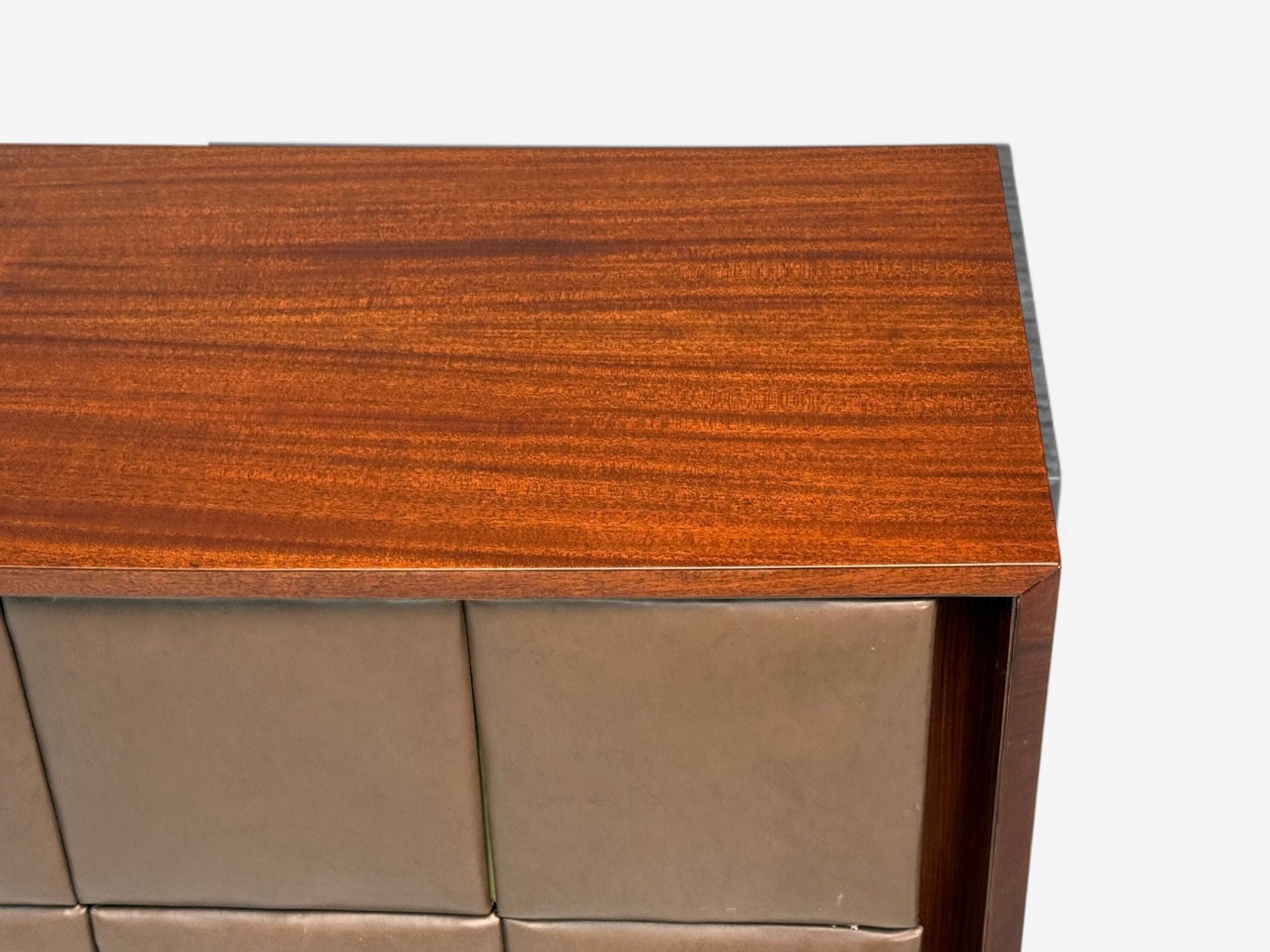 Gilbert Rohde, Mid-Century Modern, Dressers, Leather, Stained Wood, 1940s