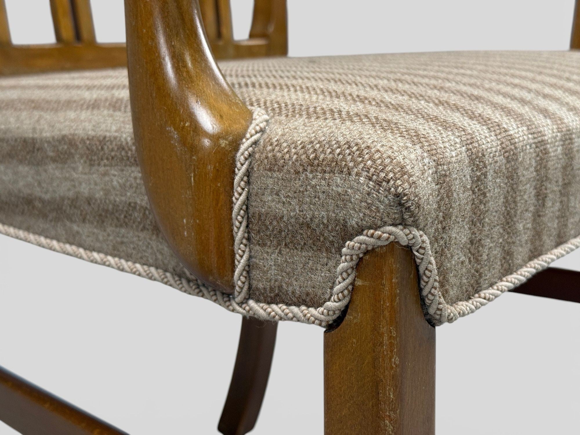 Ole Wanscher, Armchairs, Beech, Fabric, Denmark, 1940s