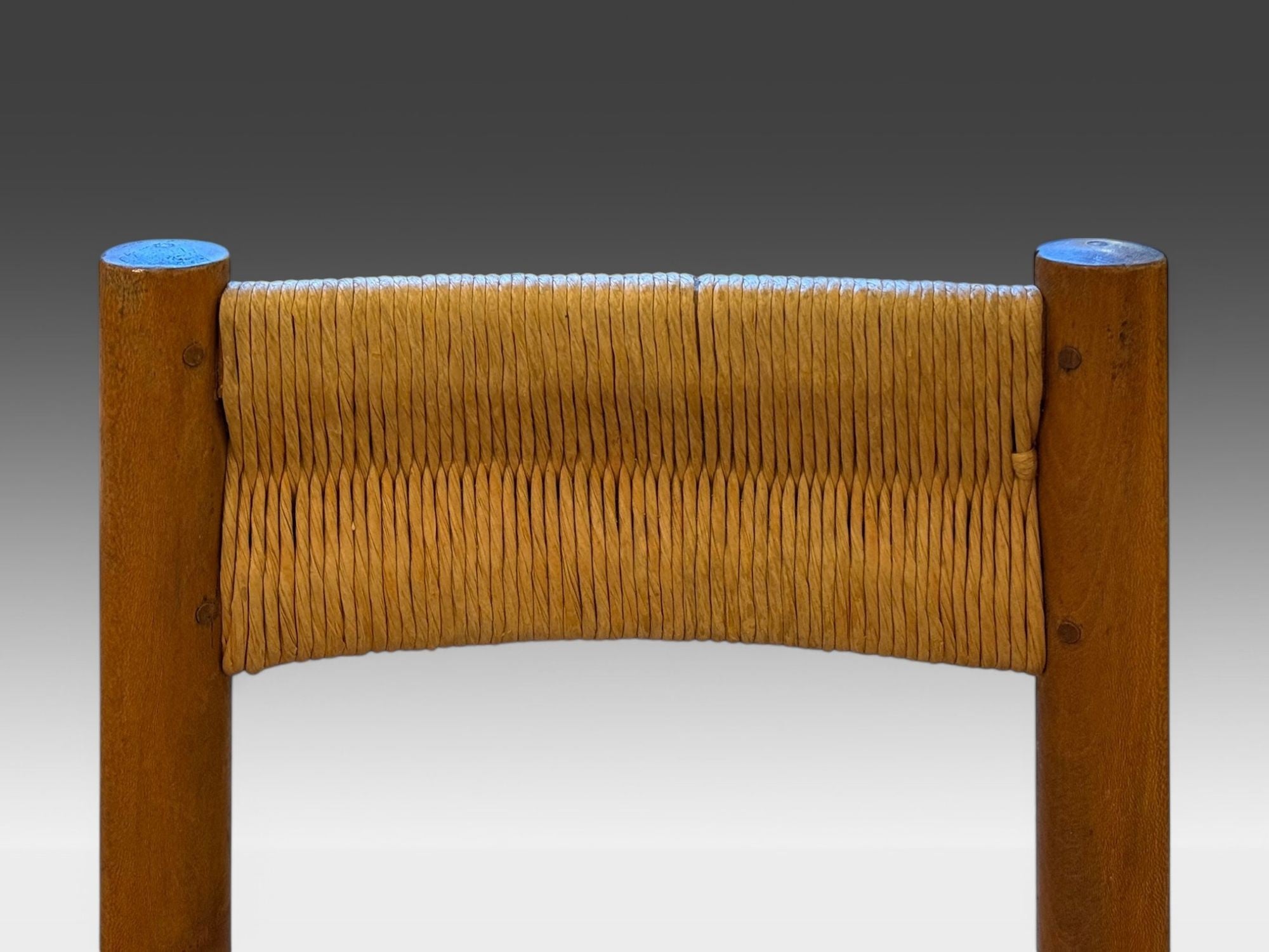 Charlotte Perriand, French Mid-Century, Early Straw-Back Meribel Chairs c. 1946