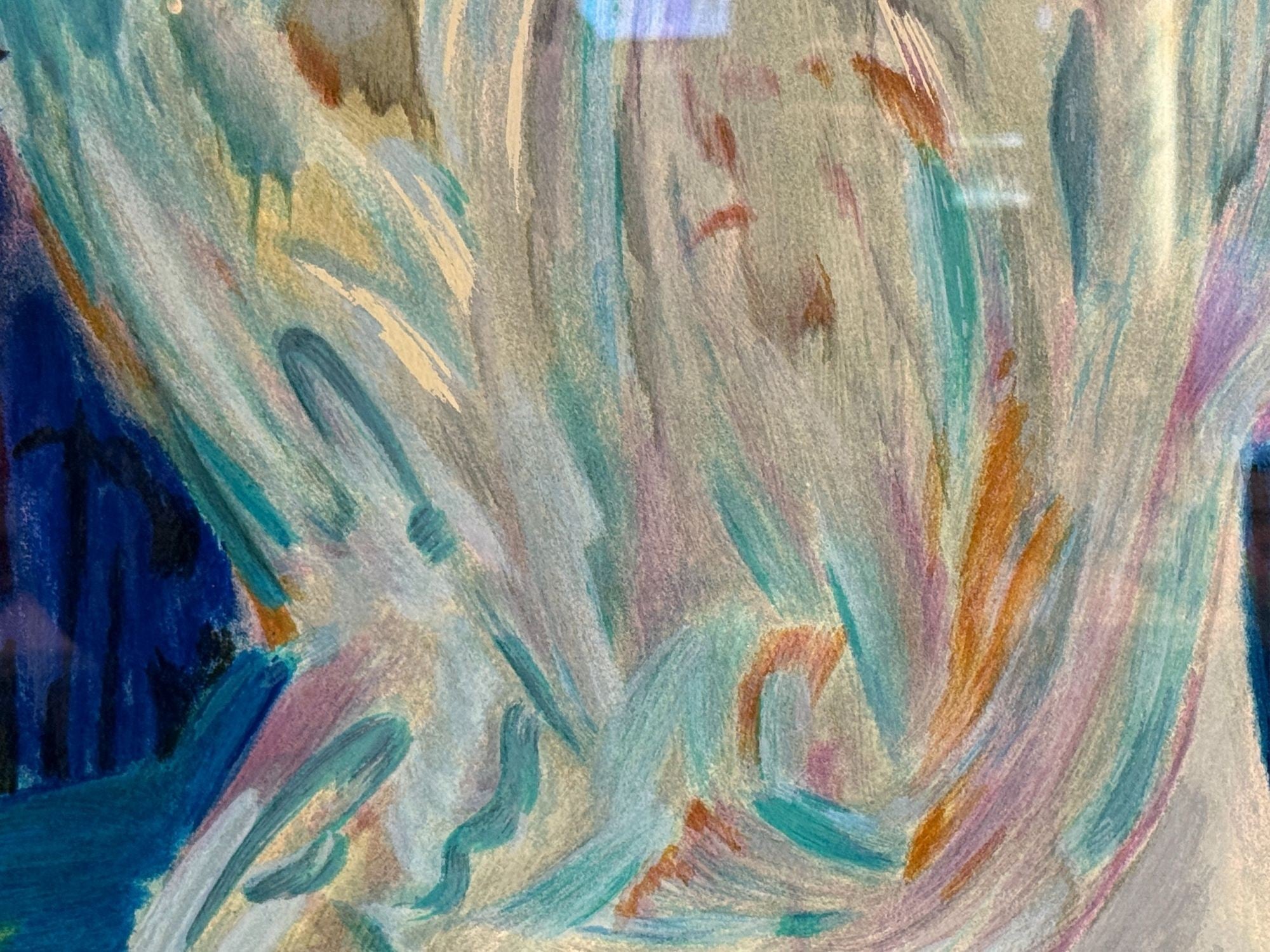 Barbara Wood, Art Deco, Monumental Oil on Paper, USA, 20th c.