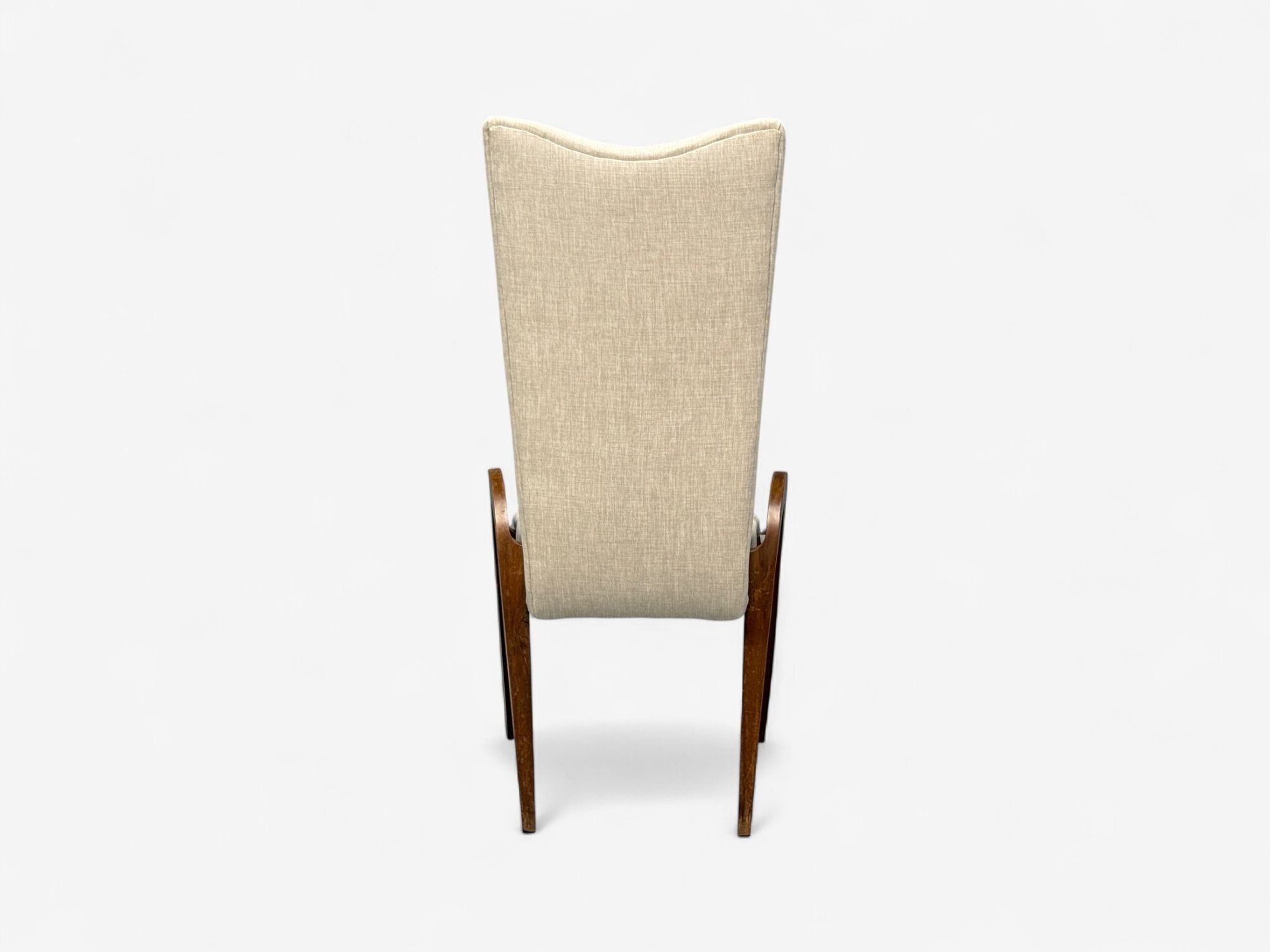 Malatesta & Masson, Beige Fabric, Wood, Occasional Chairs, Italy, 1950s
