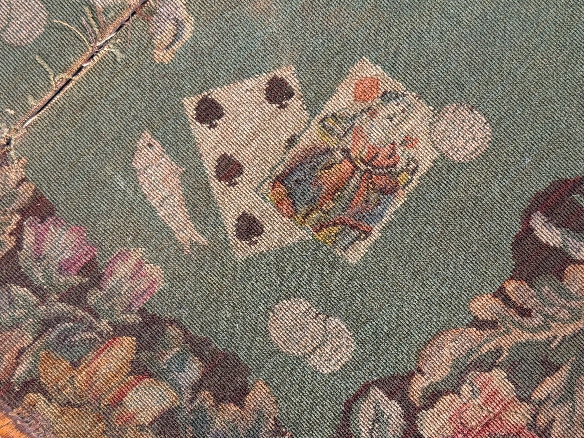 Georgian, Card or Game Tables, A Pair, Tapestry, Mahogany, 18th Century