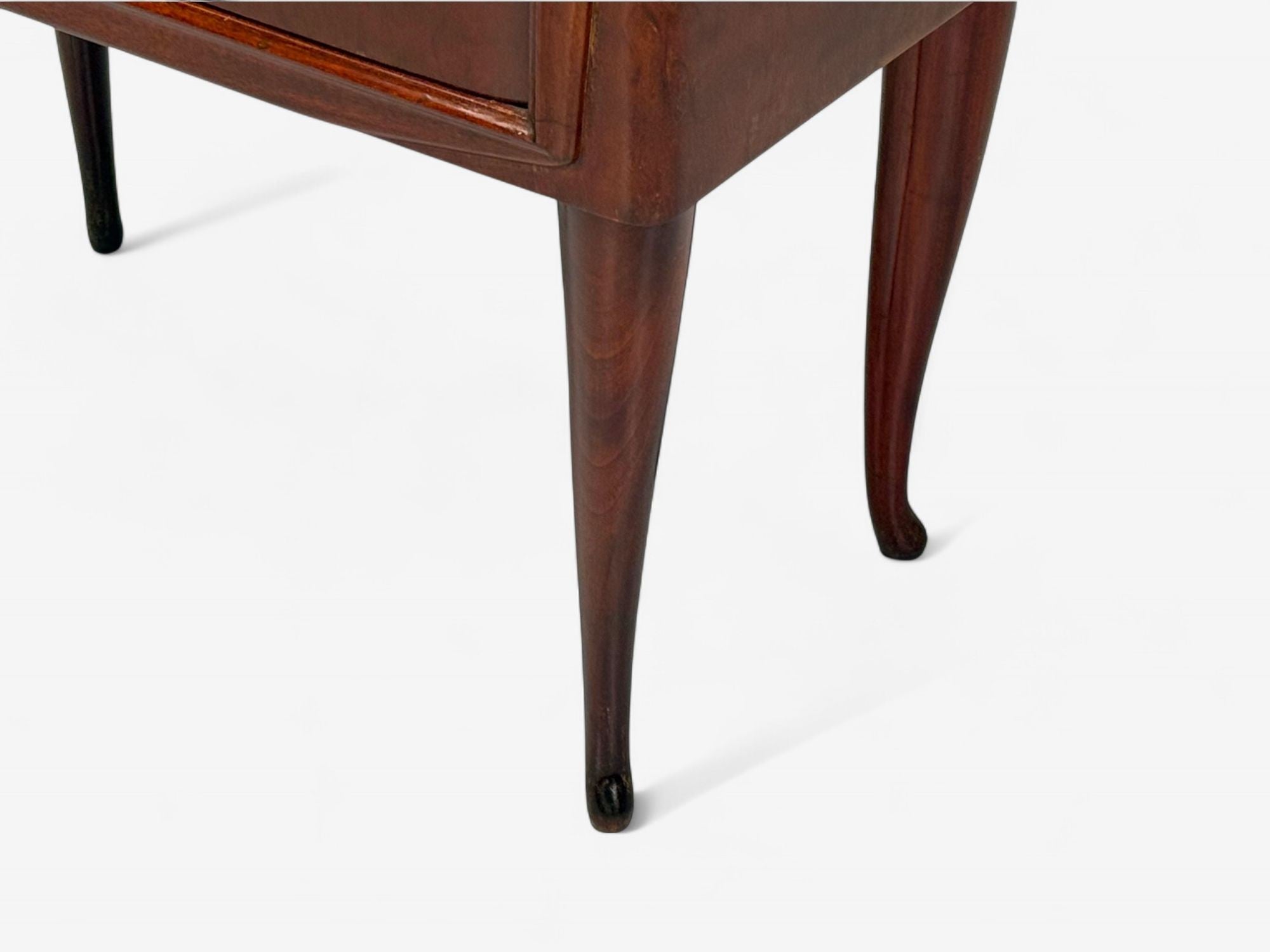Osvaldo Borsani attr., Exotic Wood, Glass, Brass, Nightstands, Italy, 1960s